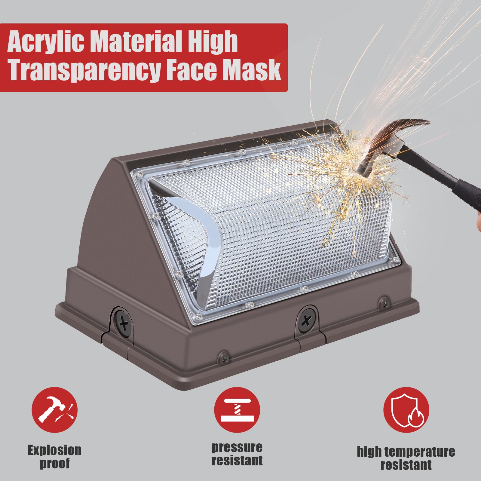 Tomourd 120W Led Wall Pack Outdoor  Super Bright Wallpack Lights  5000K Ip65 Waterproof Exterior Security Commercial Wall Mount Flood Lighting For House Building Shop 6 Pack