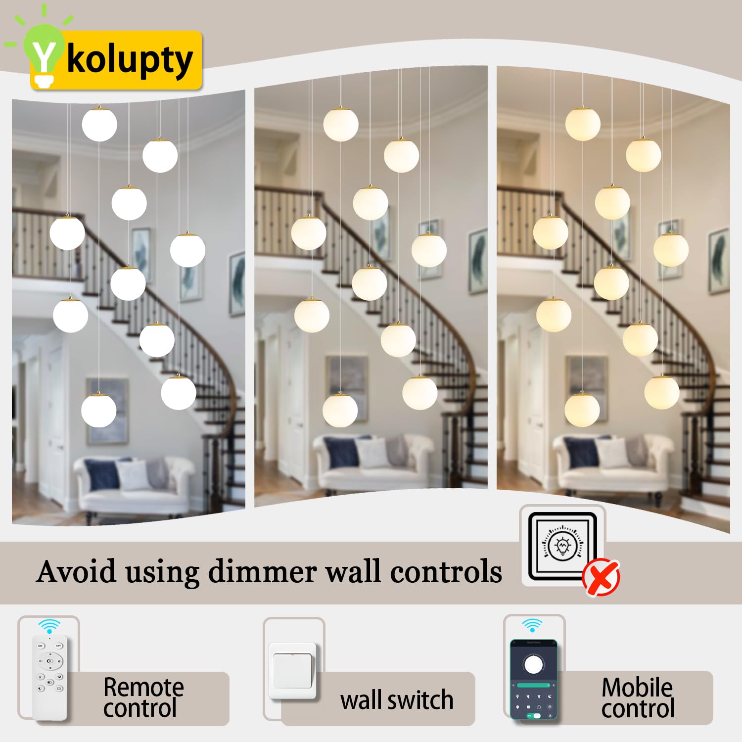 10-Lights Globe Chandelier Gold Pendant Lighting Fixture Hanging Ceiling Light For Dining Room, Kitchen Island,High Ceiling Chan