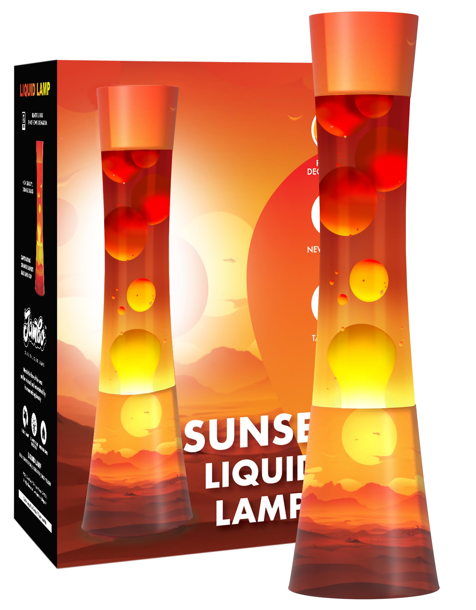 JAMBO Motion Lamp - 15.5in Relaxing Sunset Mood Light, Aluminum, Single Pack, Sunset Decal, Model 74000