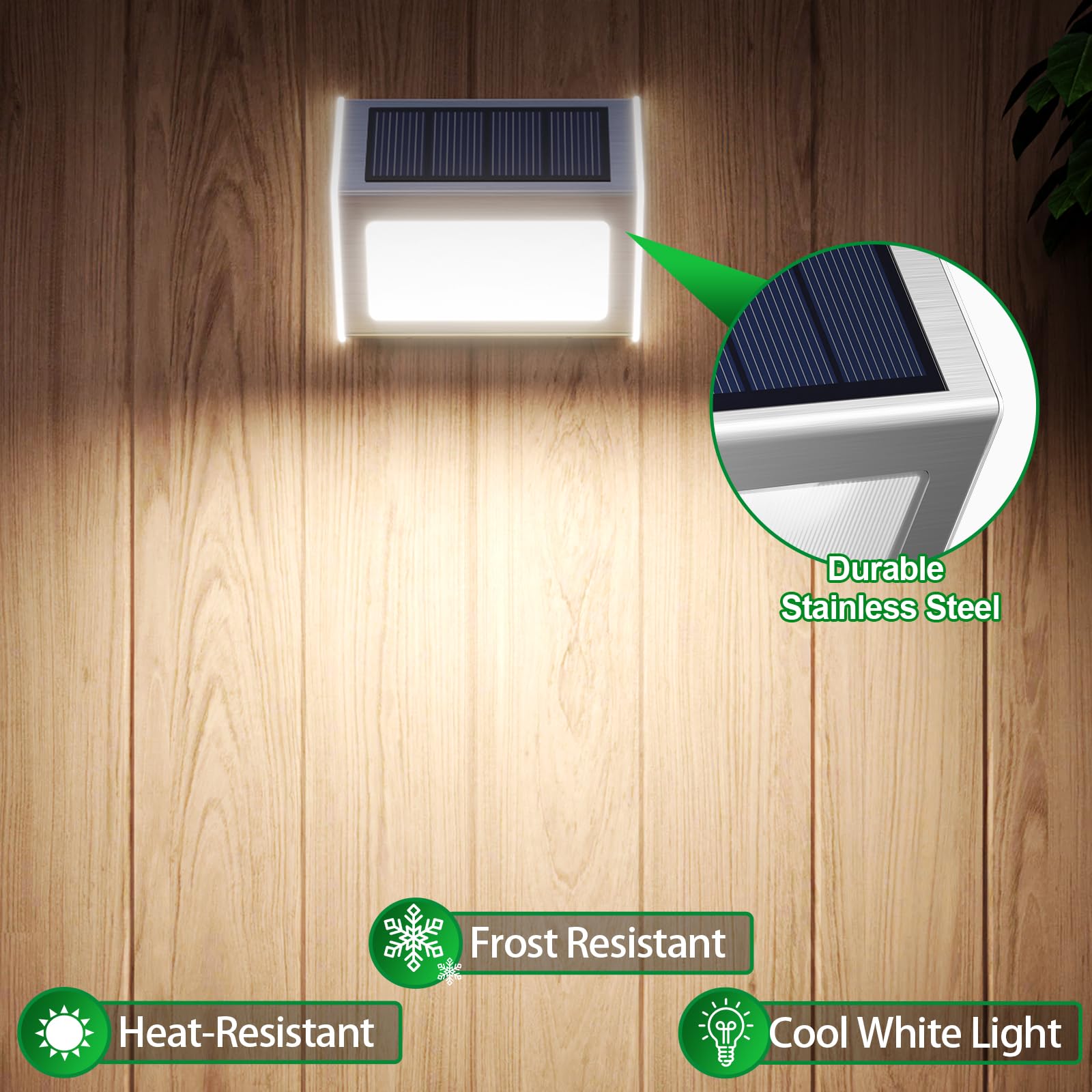 Jsot Solar Fence Lights - 12 Pack Solar Outdoor Light Deck Lights Waterproof Outside Lighting For Garden Backyard Patio Yard Sta