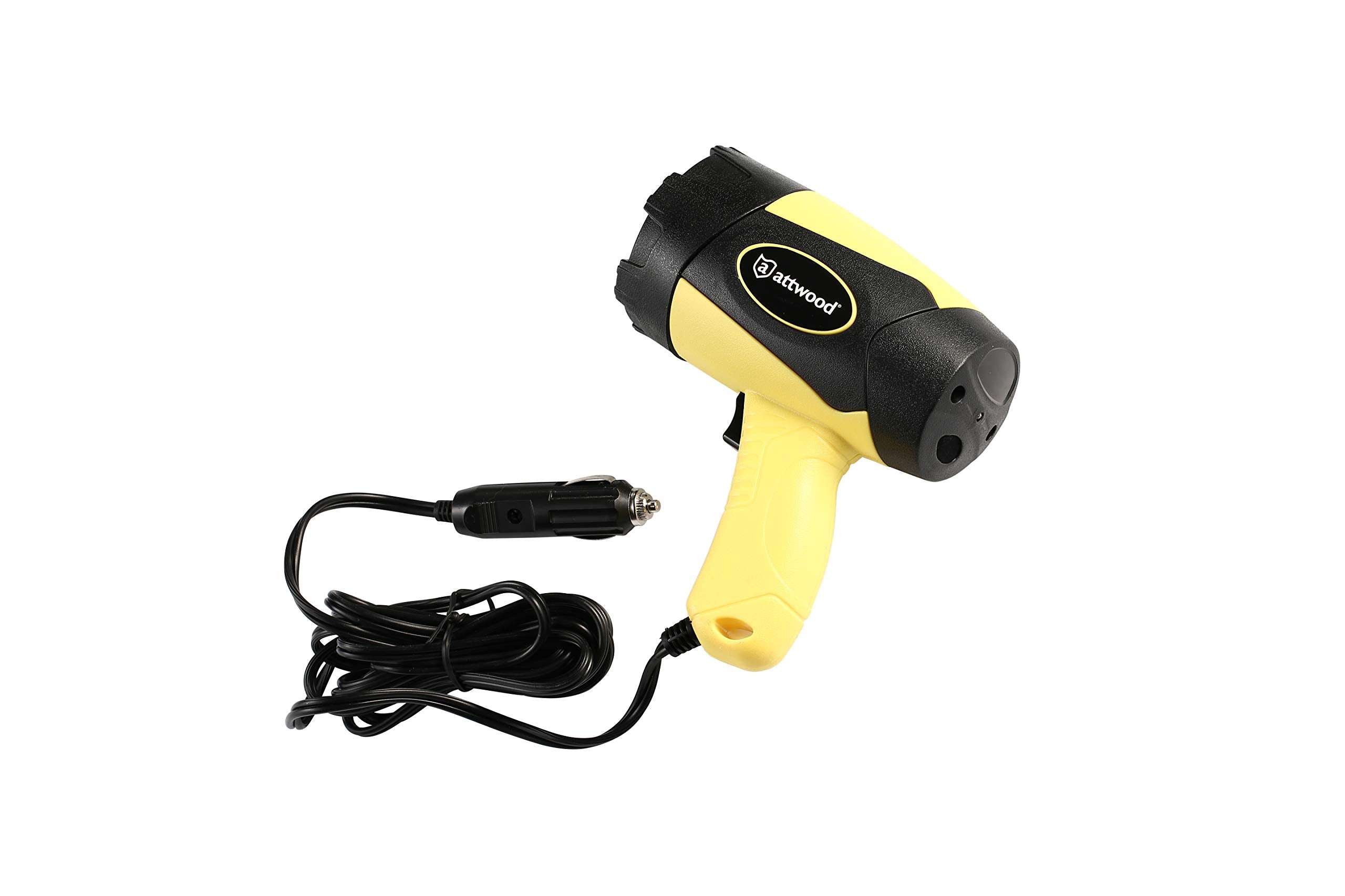 Attwood 11794-7 Portable 5W Led Emergency Spotlight 12V Adapter Plug, Safety Yellow/Black