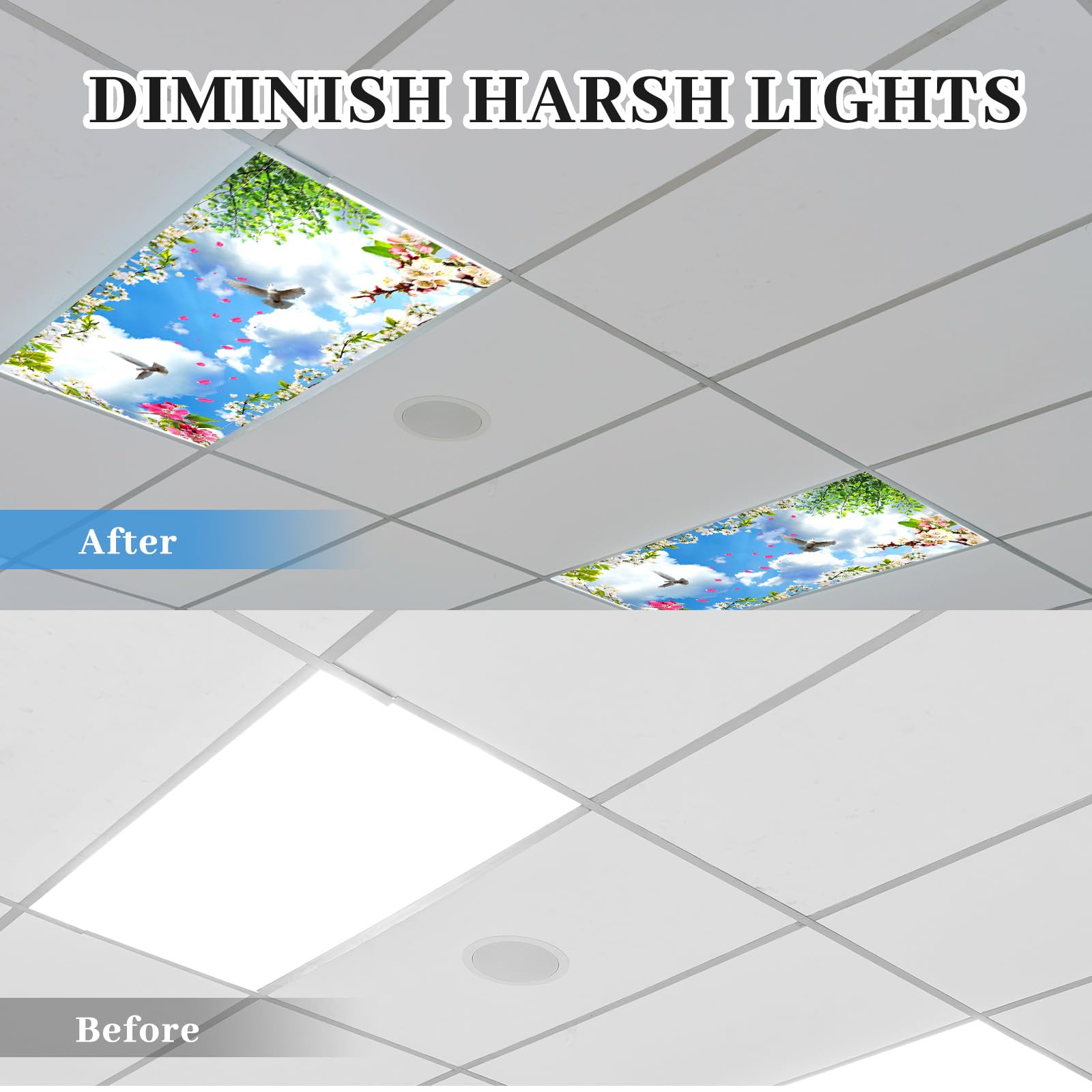 Patelai Fluorescent Light Cover Magnetic Cubicle Shade 4x2 Feet Multicolor Model PT-Patelai-44509