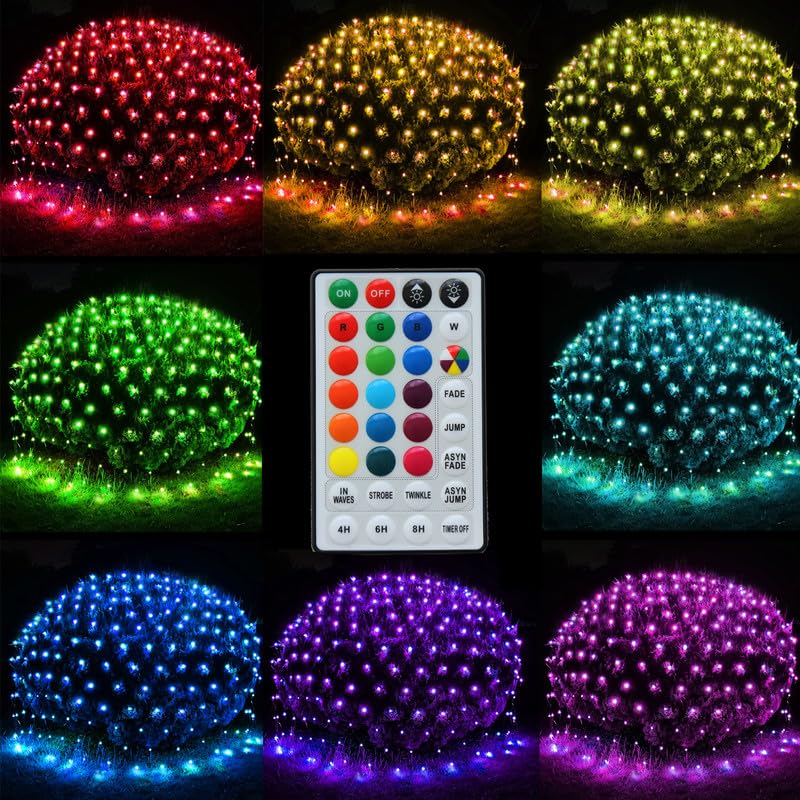 OYCBUZO Christmas Net Lights, 240LED Multicolor Waterproof Mesh String, 14.8ft x 5ft, Model LR-(1-1000) L-SL01