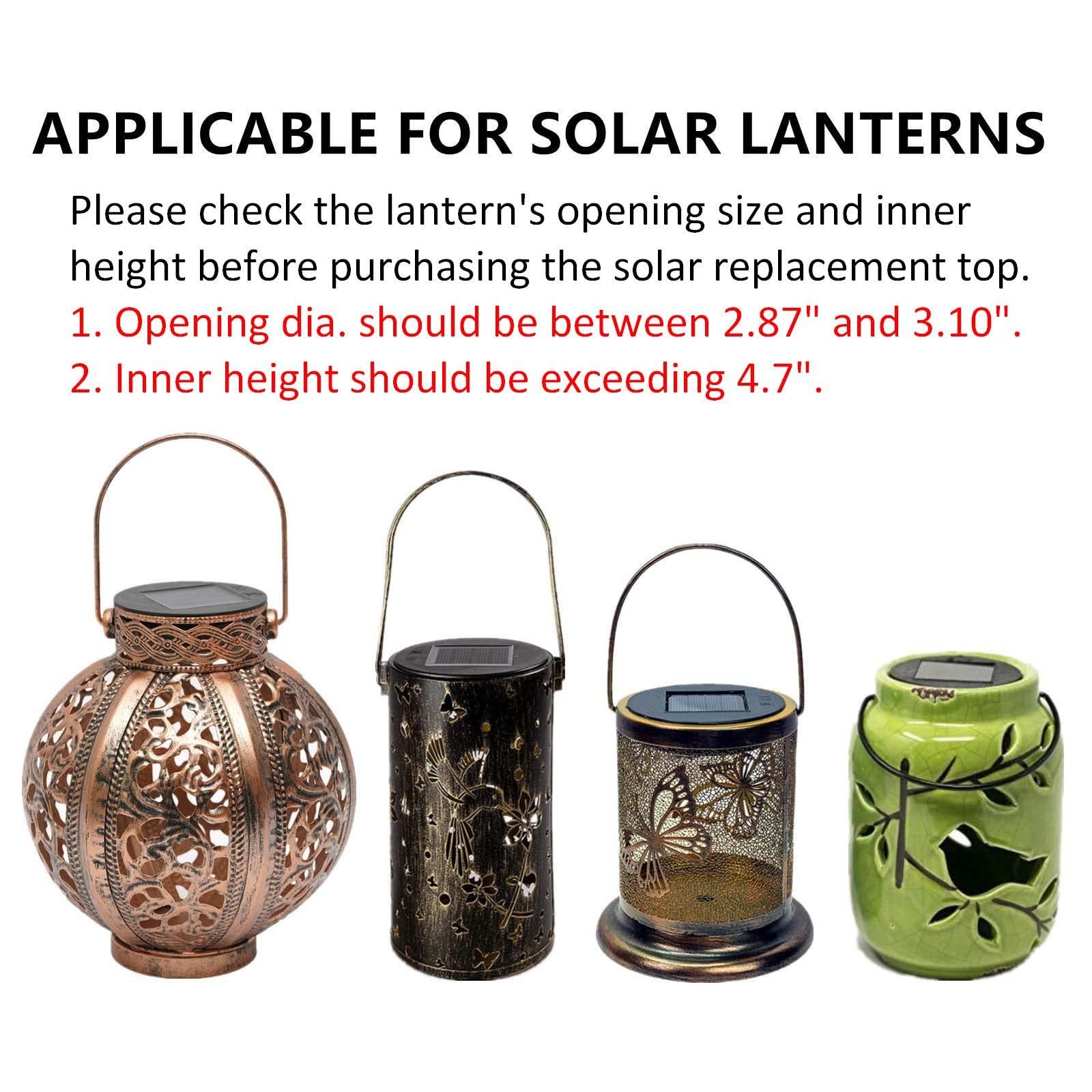 ORIGARDEN Solar Lantern Replacement Top - Waterproof Garden Decor, Warm White, 3.15 inch Dancing Lantern, Model US 3.15" Dancing Lantern Repl-top 02