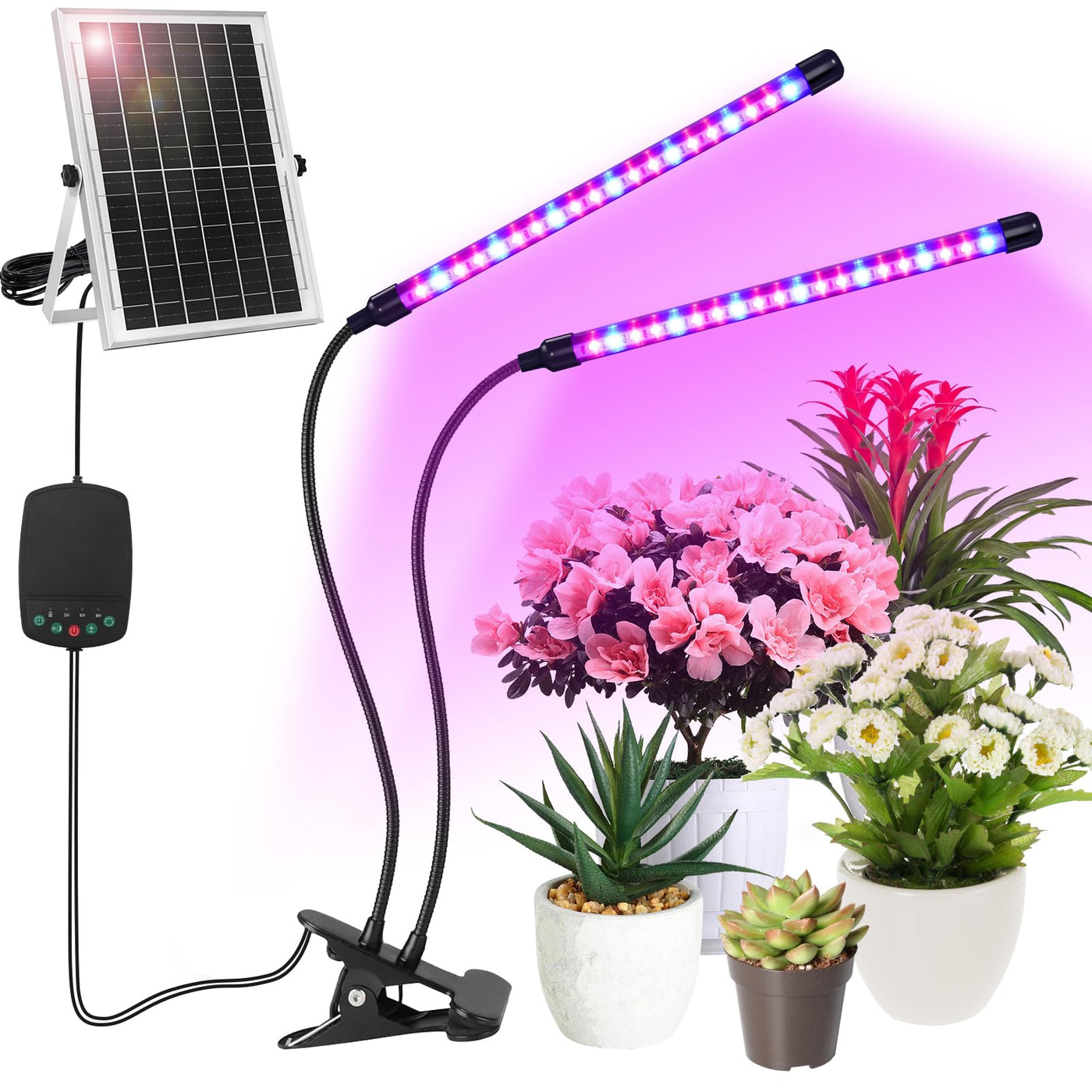 solar lights for indoor plants Ufelizor Solar Plant Grow Light with Battery Run Day/Night, 2 Heads 40 – Lightsdaddy
