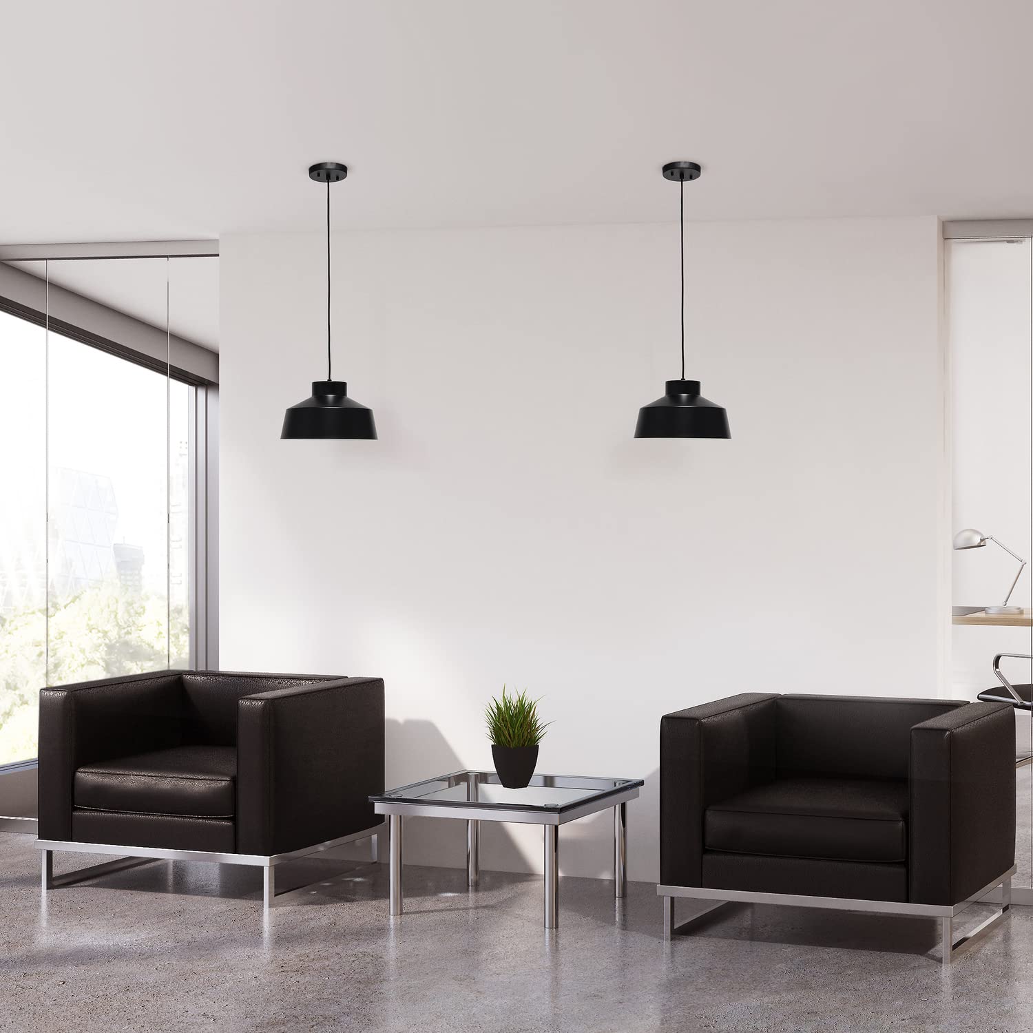 Lalia Home Industrial Barn Pendant, Black