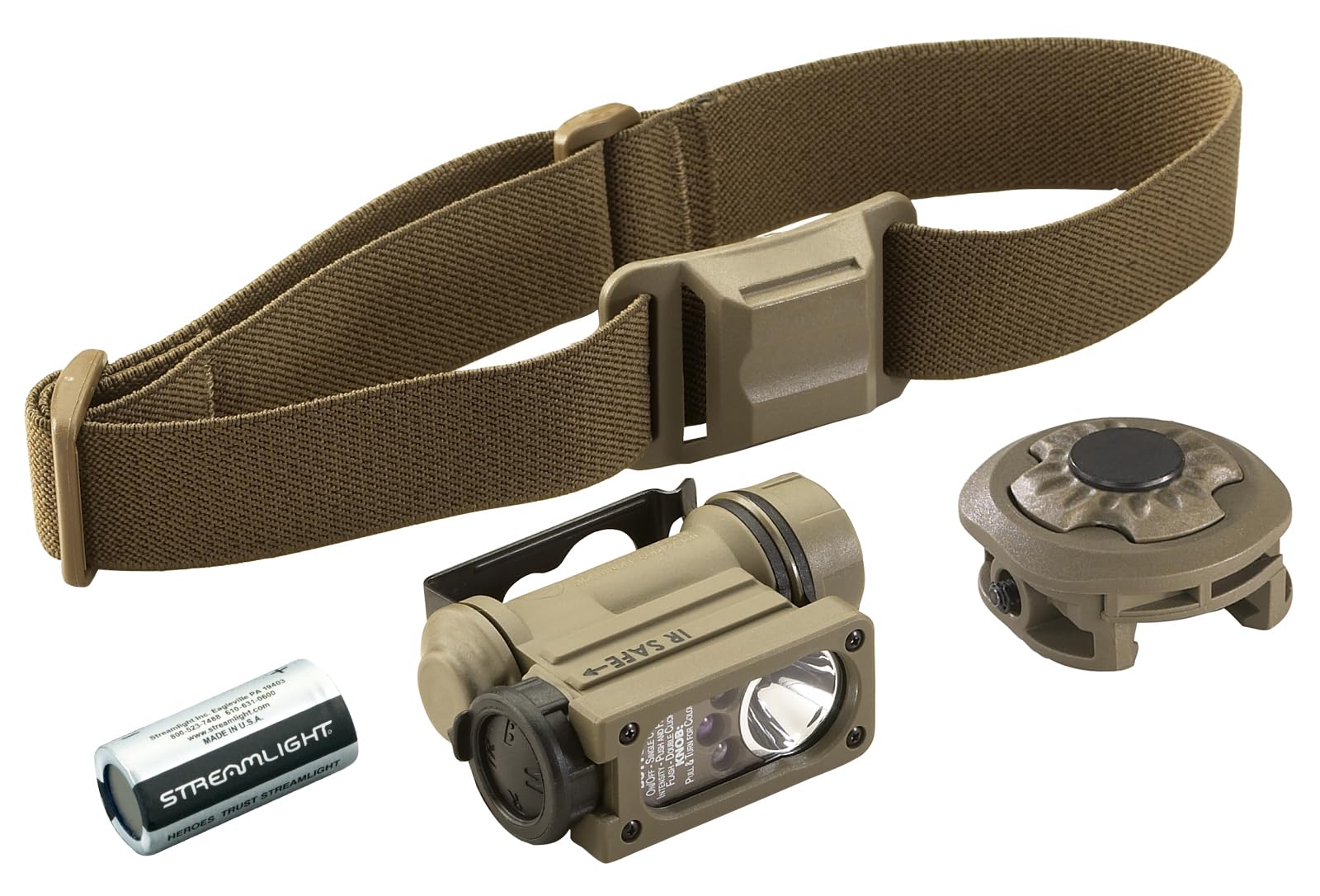 Streamlight 14531 Sidewinder 47-Lumens Compact Ii Aviation Flashlight With Helmet Mount, Headstrap, Cr123A Lithium Battery, Whit