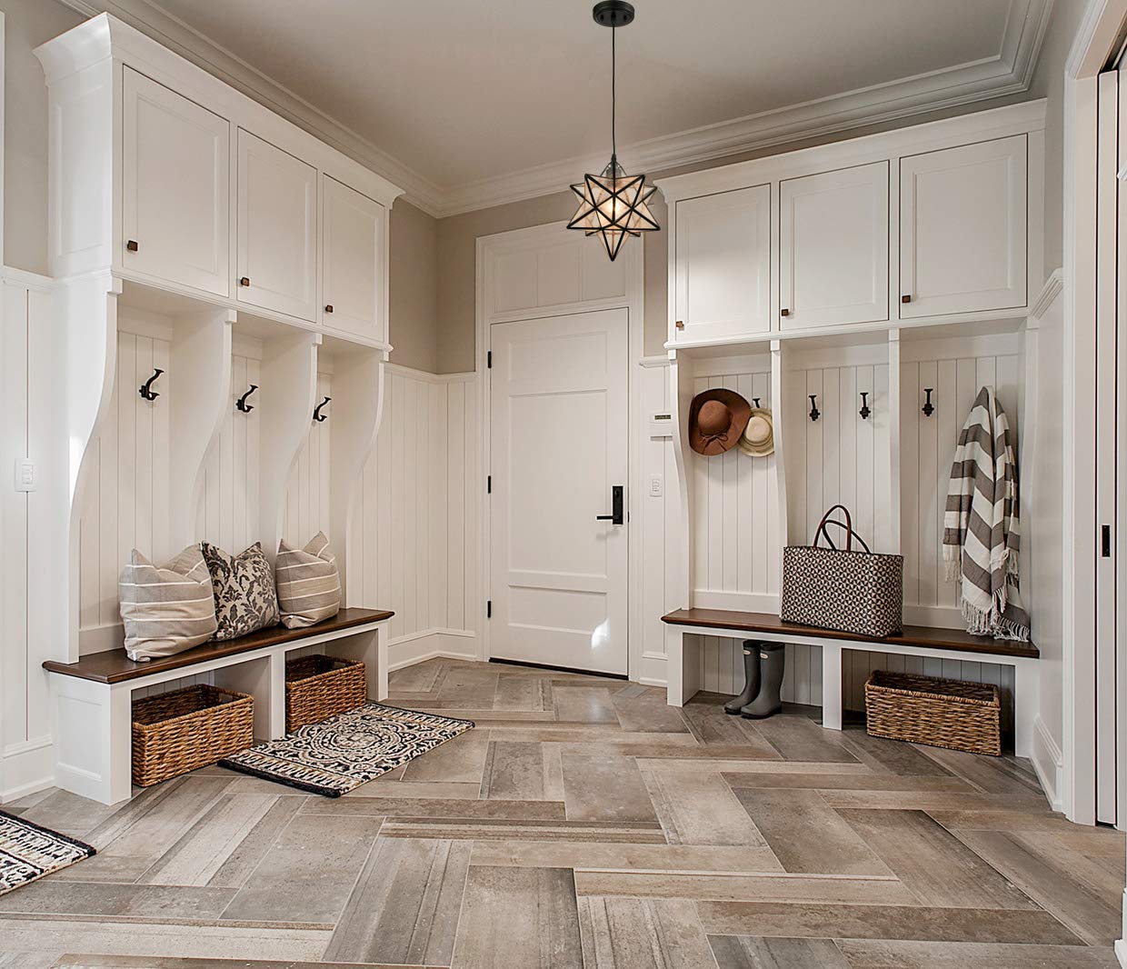 Danseer Black Seeded Glass Industrial Moravian Star Pendant Light Fixture