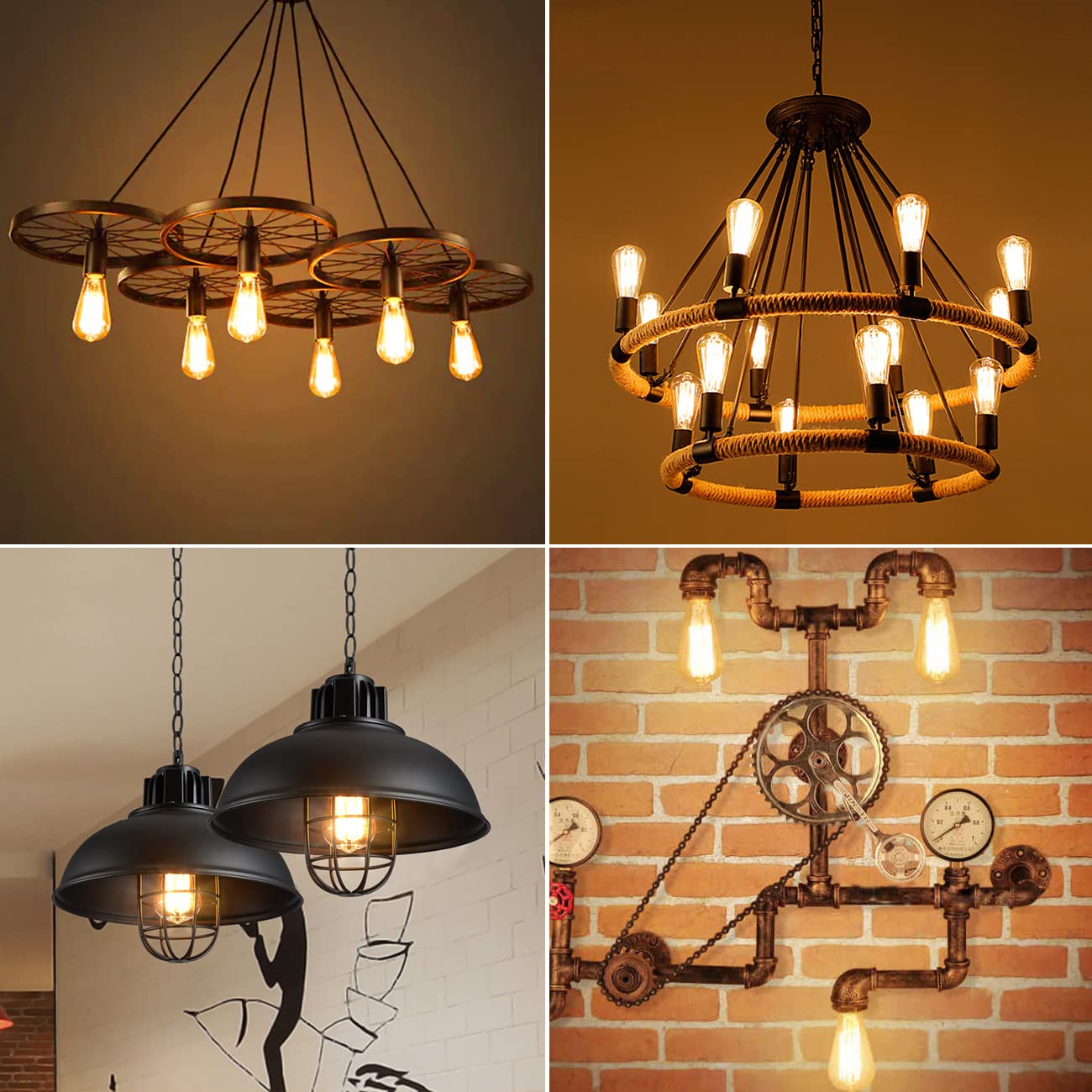 Lvwit Vintage Edison Light Bulb St21 Led Filament Bulb 8W(60 Watt Equivalent) Dimmable 2500K (Amber Glow) Warm White E26 Medium