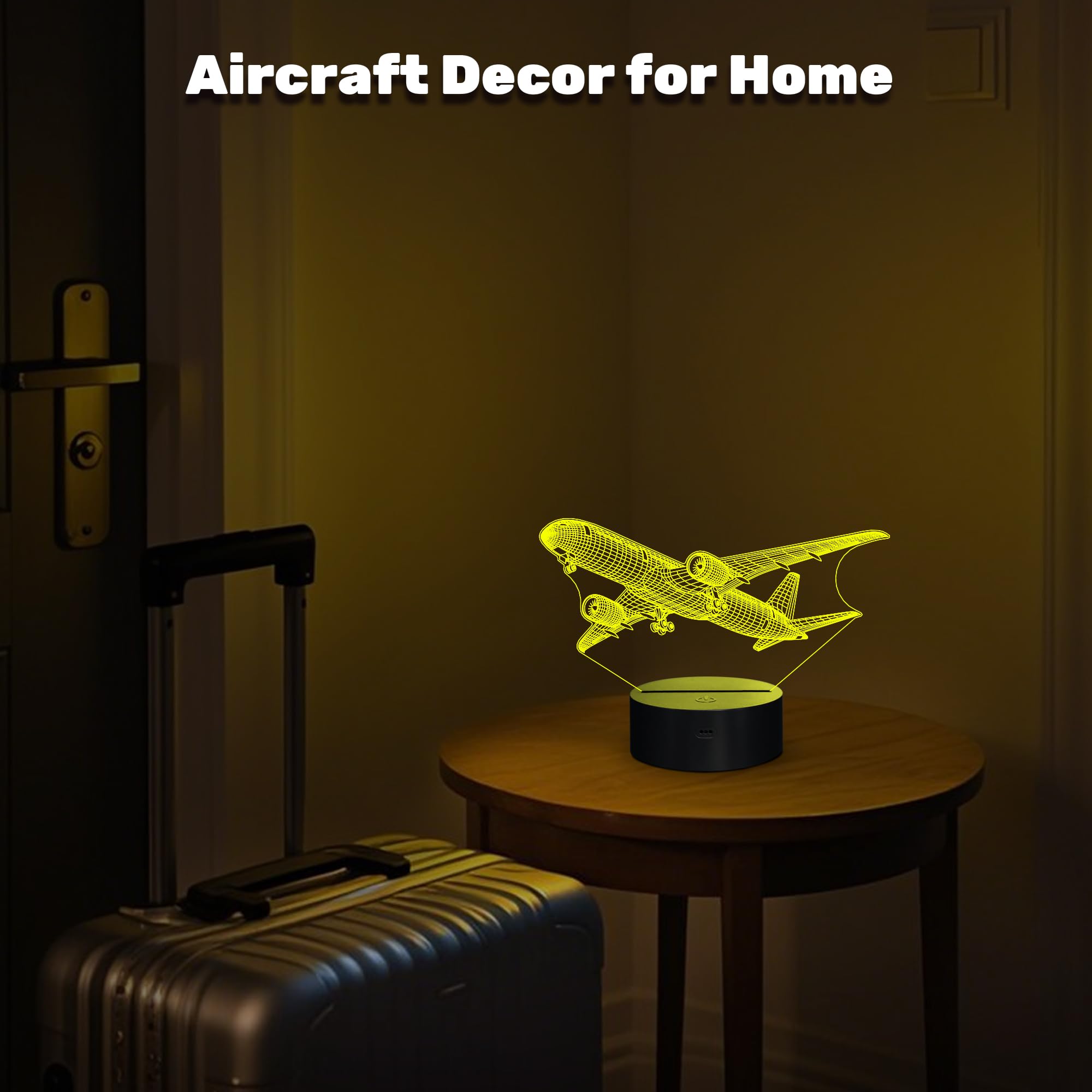 Anywin Airplane Gifts for Men, 3D Plane Night Light with Remote Control, 16 Colors Timer & Dimmable - Airliner Lamp for Office D