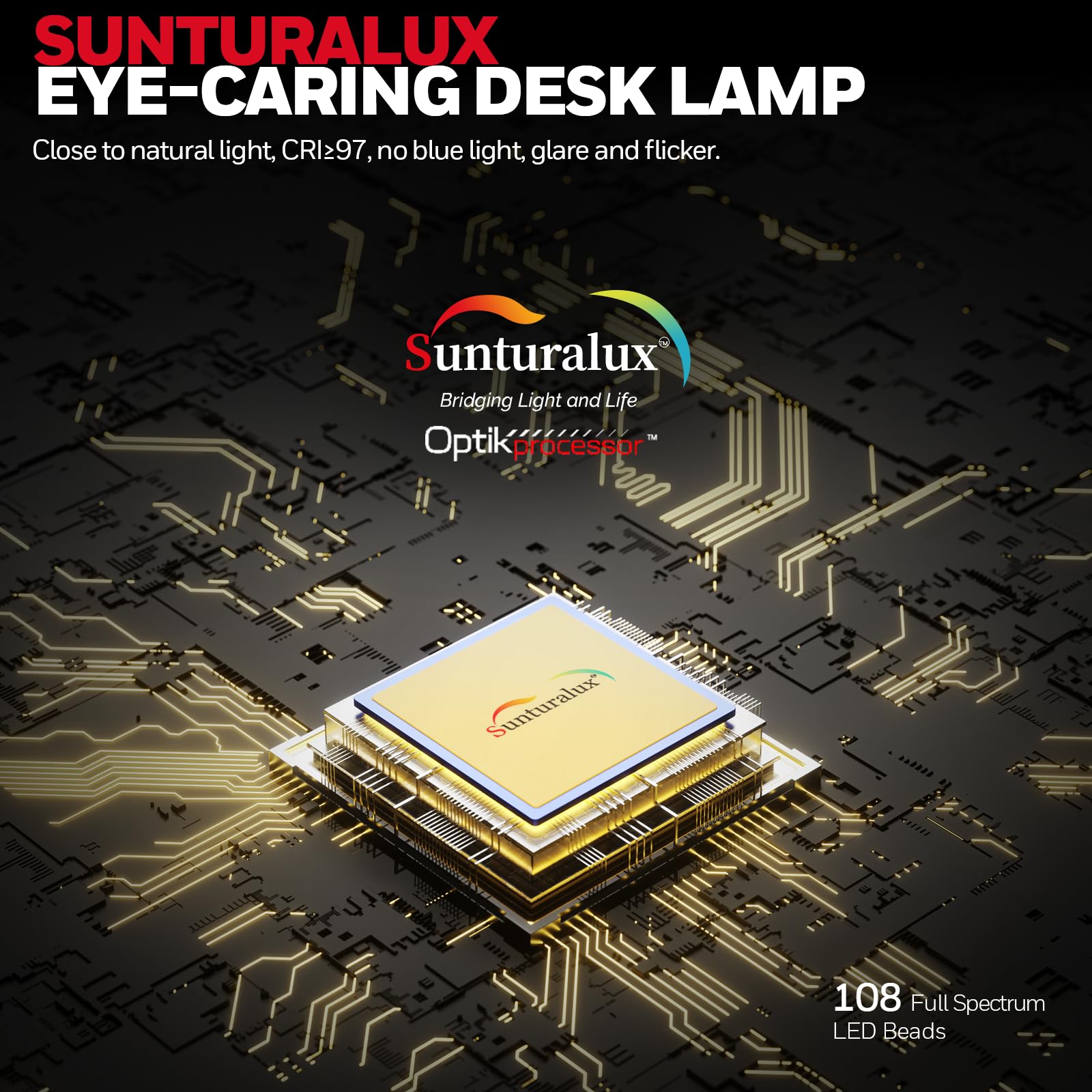 Honeywell Led Desk Lamp For Home Office - H4 Sunturalux Eye-Caring Desk Light, 14W Dimmable Table Lamp With 3 Color Modes 5 Brig