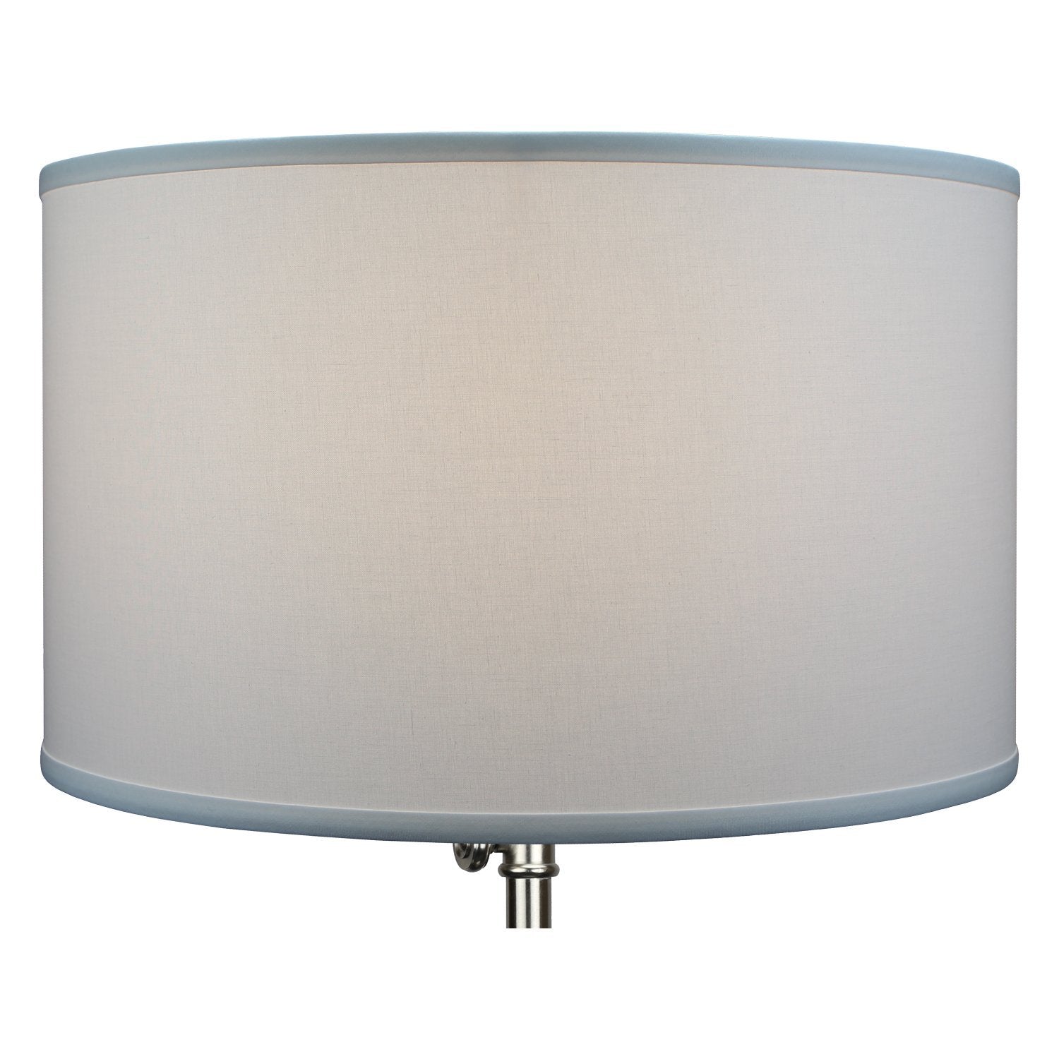 FenchelShades.com Cylinder Drum Lampshade Linen White 18in Top x 18in Bottom x 11in Height Model 18-18-11-W-L-WHI