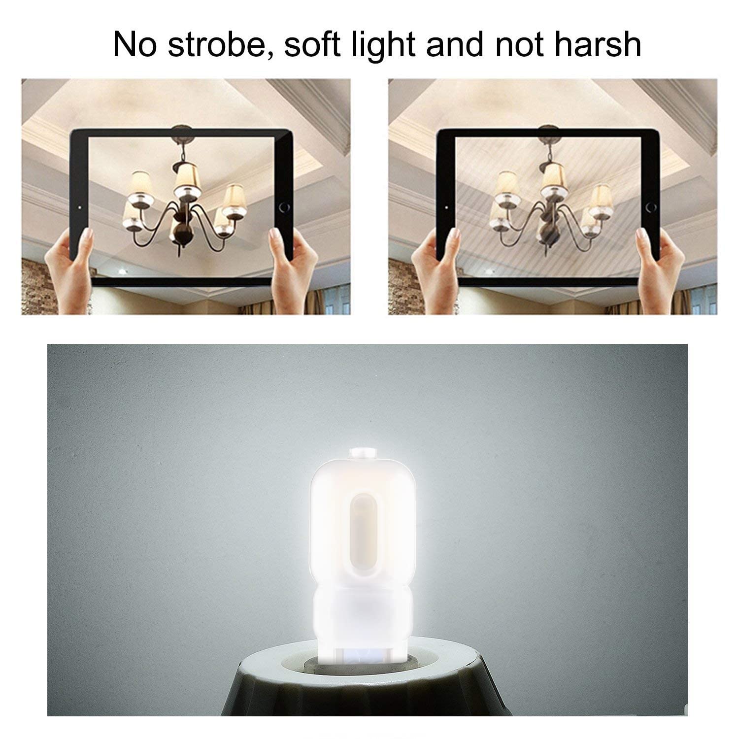 Sriomny G9 Led Bulb 2W Equivalent To 20W Halogen Lamp T4 G9 Warm White 3000K 120V G9 Base, Crystal Chandelier, 360Omni-Direction