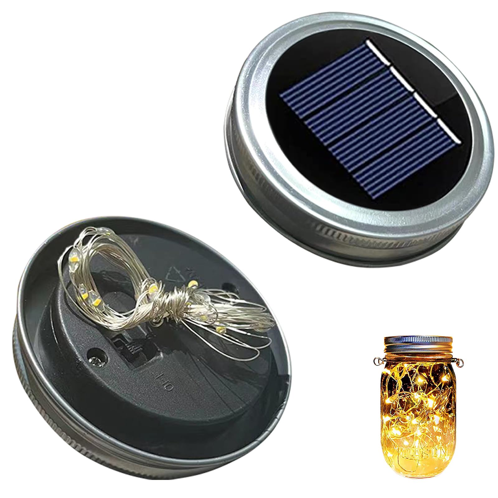 Solar Lights Replacement Top Parts for Outdoor Solar Watering Can Hanging Lanterns with 90 LED String Lithgs Detachable Connecto