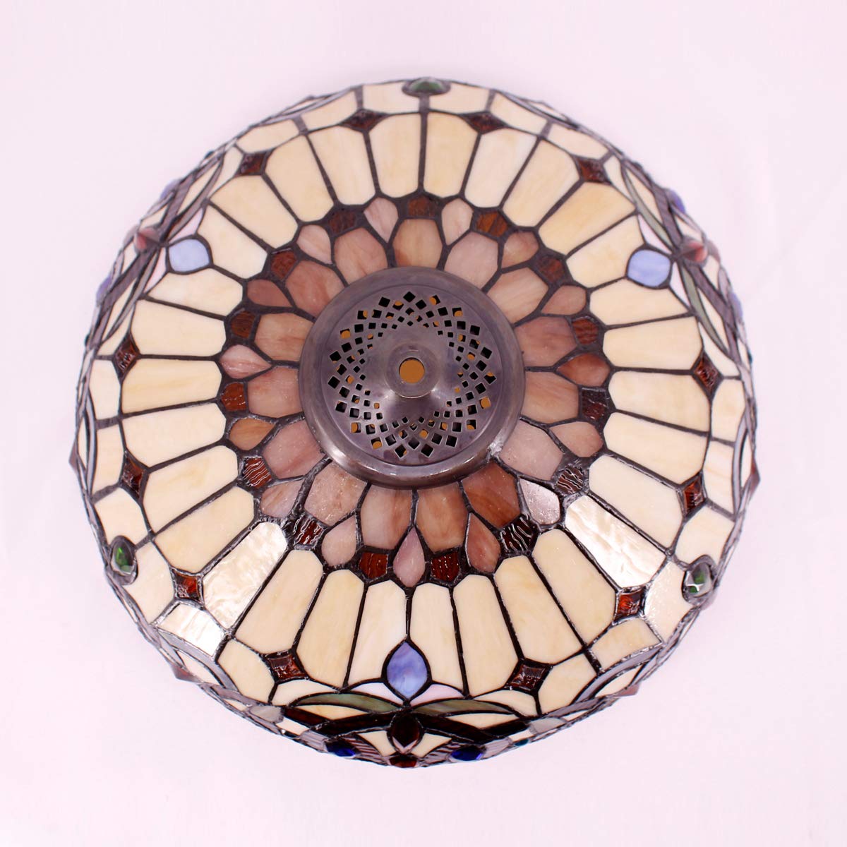 WERFACTORY Tiffany Lamp Shade Replacement, Stained Glass, 16x8 Inch, Serenity Victorian S021 Series