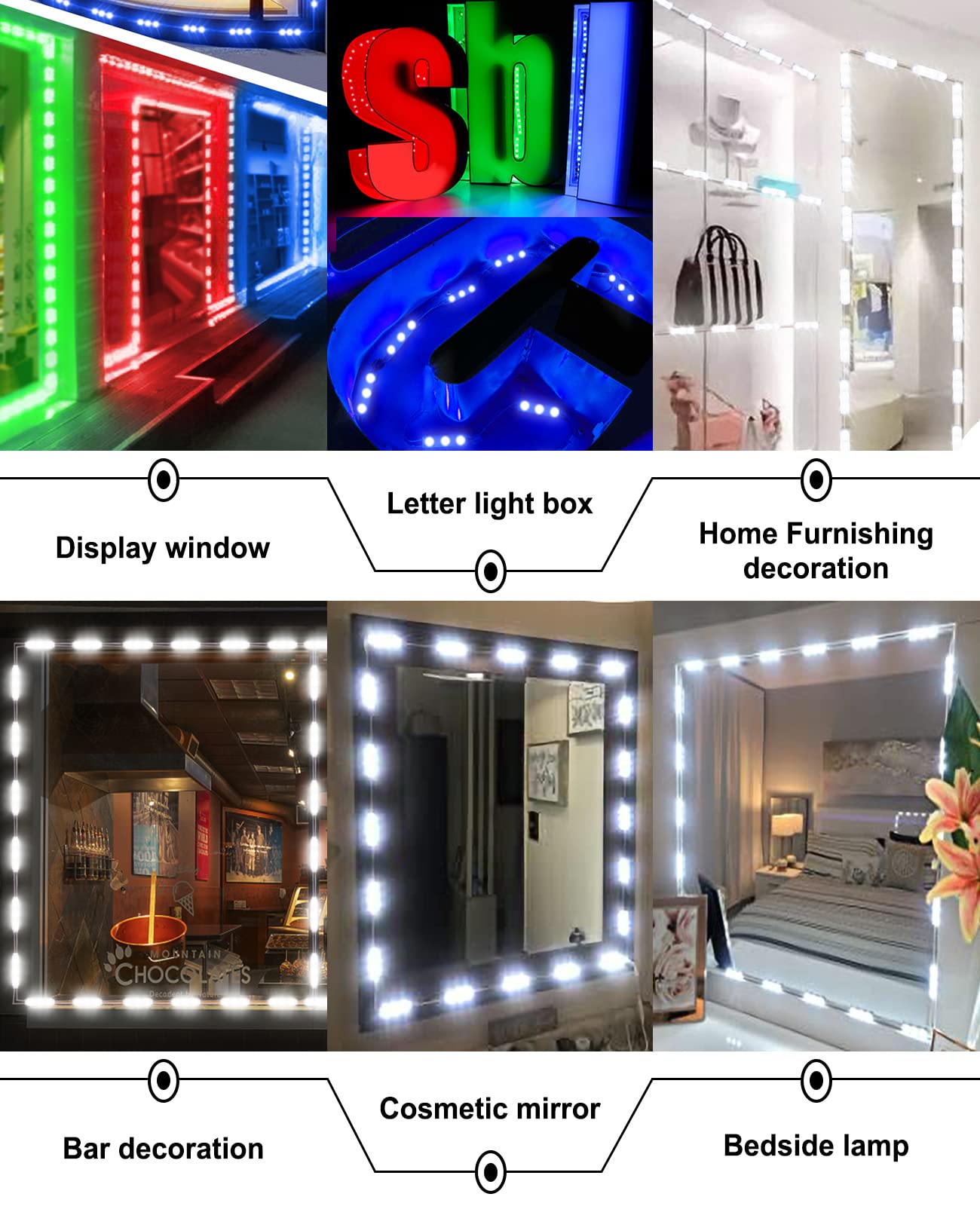 Led Window Lights Storefront Decorative Lights For Business 12V 5050 Advertising Signs Commercial Store Light Led Module 50Ft (5