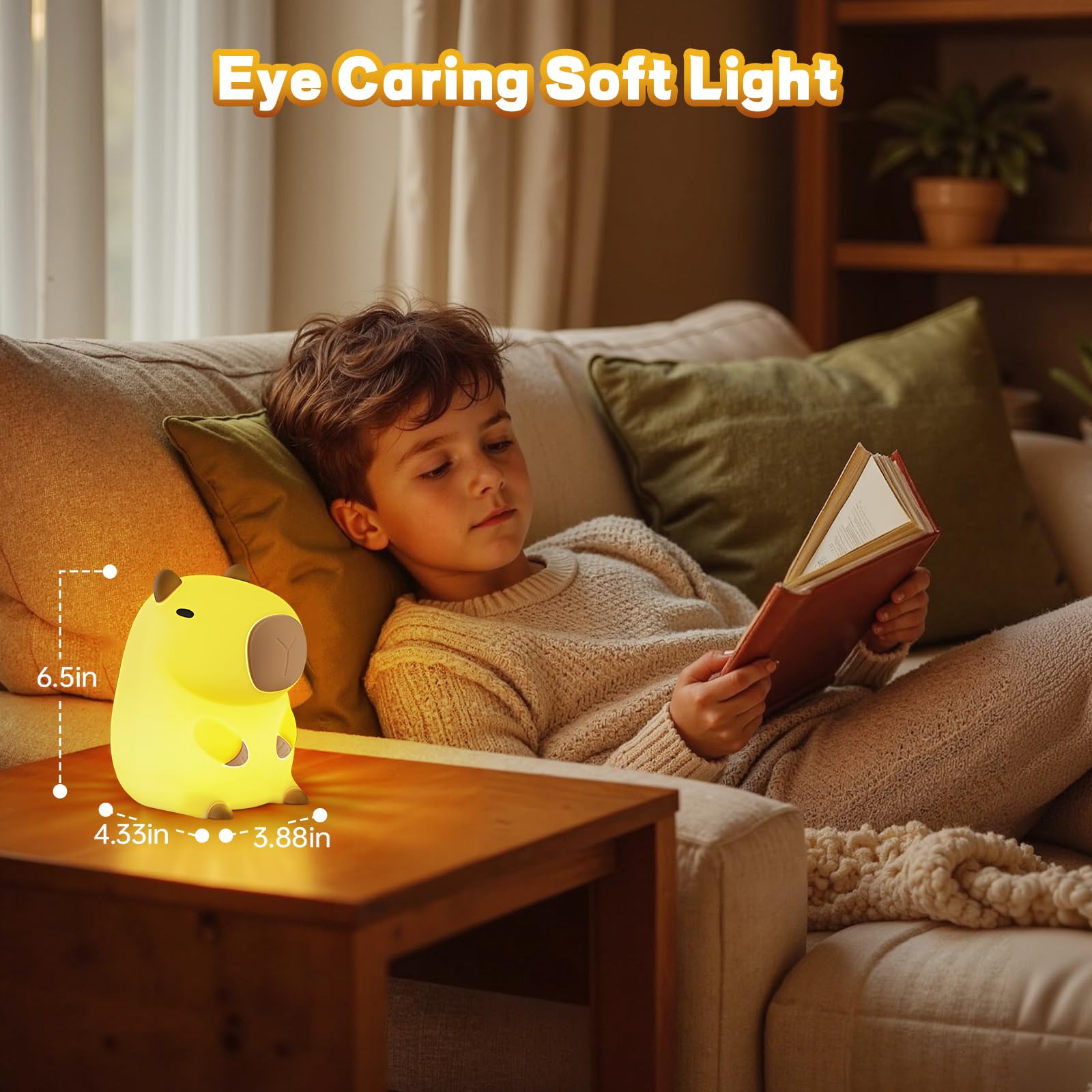 Capybara Night Light For Kids  Cute Capybara Lamp Silicone Baby Nursery Night Lamp  Dimmable Squishy Touch Bedside Lamps  Adorable Rechargeable Animal Lamps Gifts Kawaii Room Decor For Kids Girls Boys