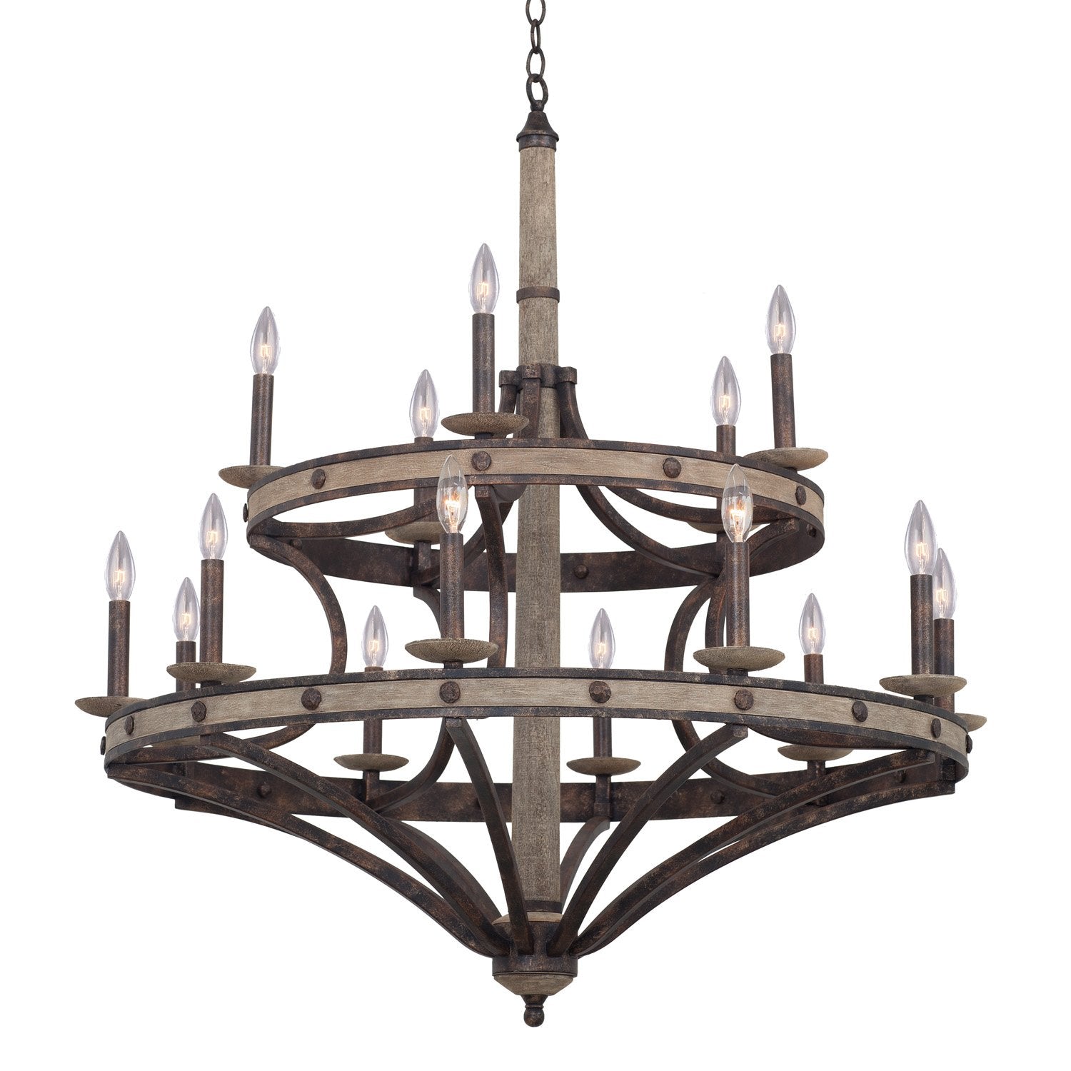 Kalco 7040FG Coronado 15-Light Round Chandelier, Florence Gold Finish