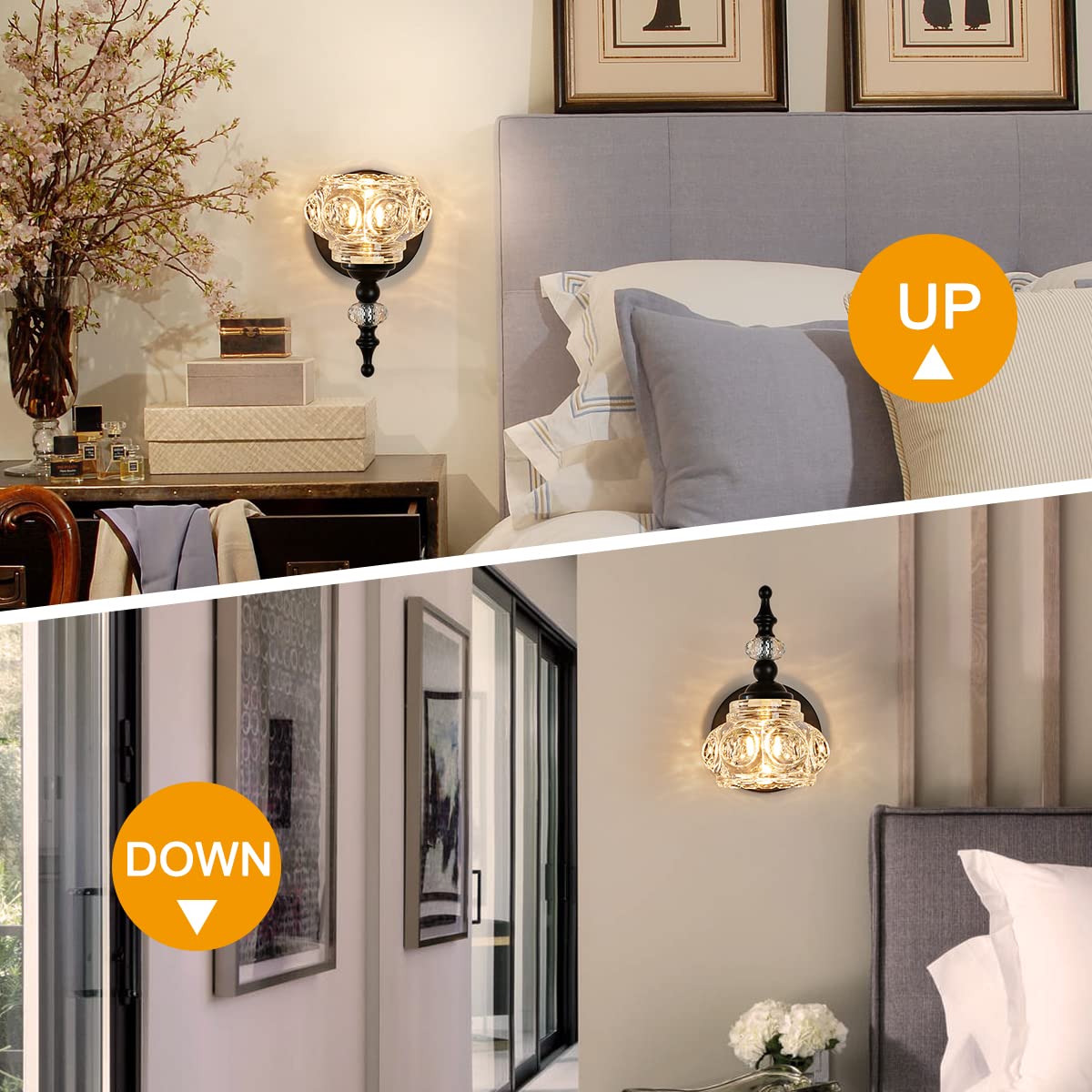 Zilanl Black 1-Light Bathroom Vanity Light Fixture With Glass Shade, Rust-Proof G9 Bulb Compatible