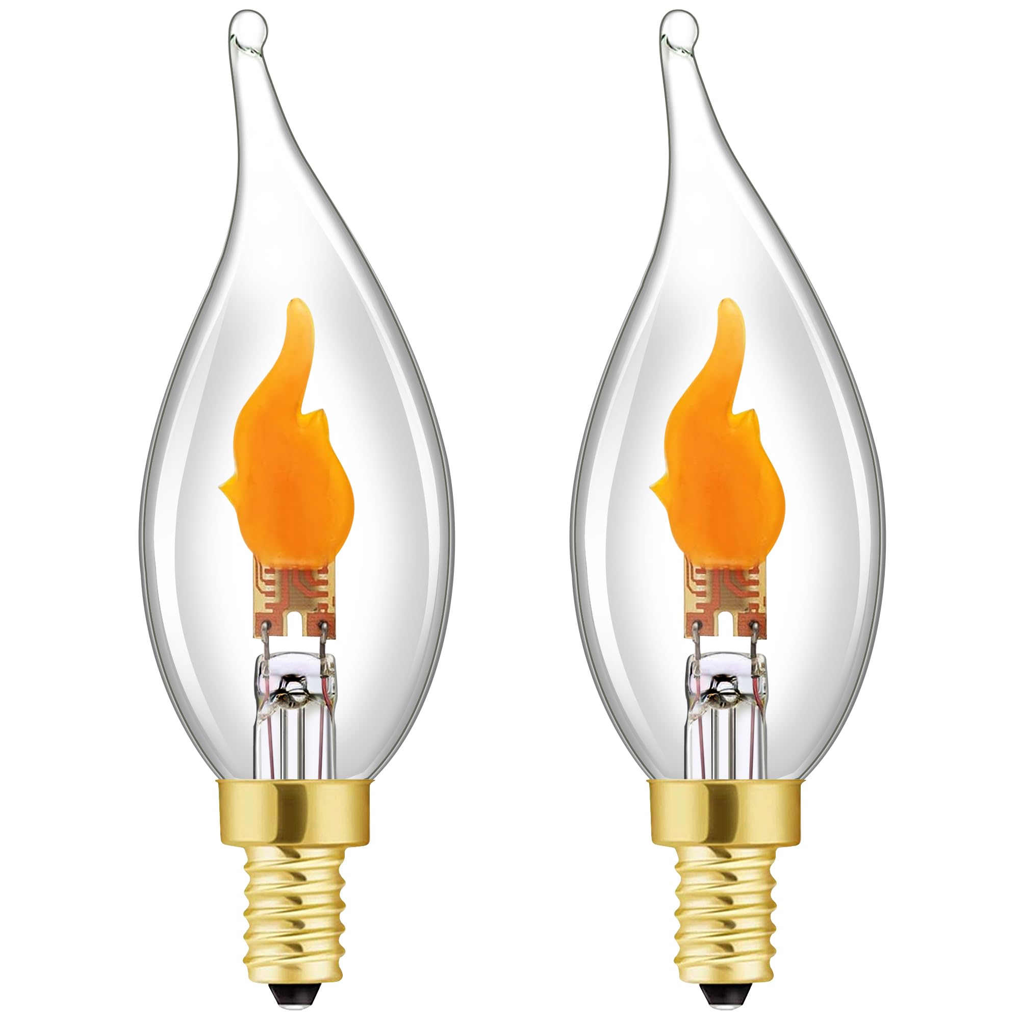 HOMOSUM E12 Flickering Flame LED Bulbs, Flicker Candelabra Flame Effect Light Bulb for Halloween Christmas Party Decoration,1W,1