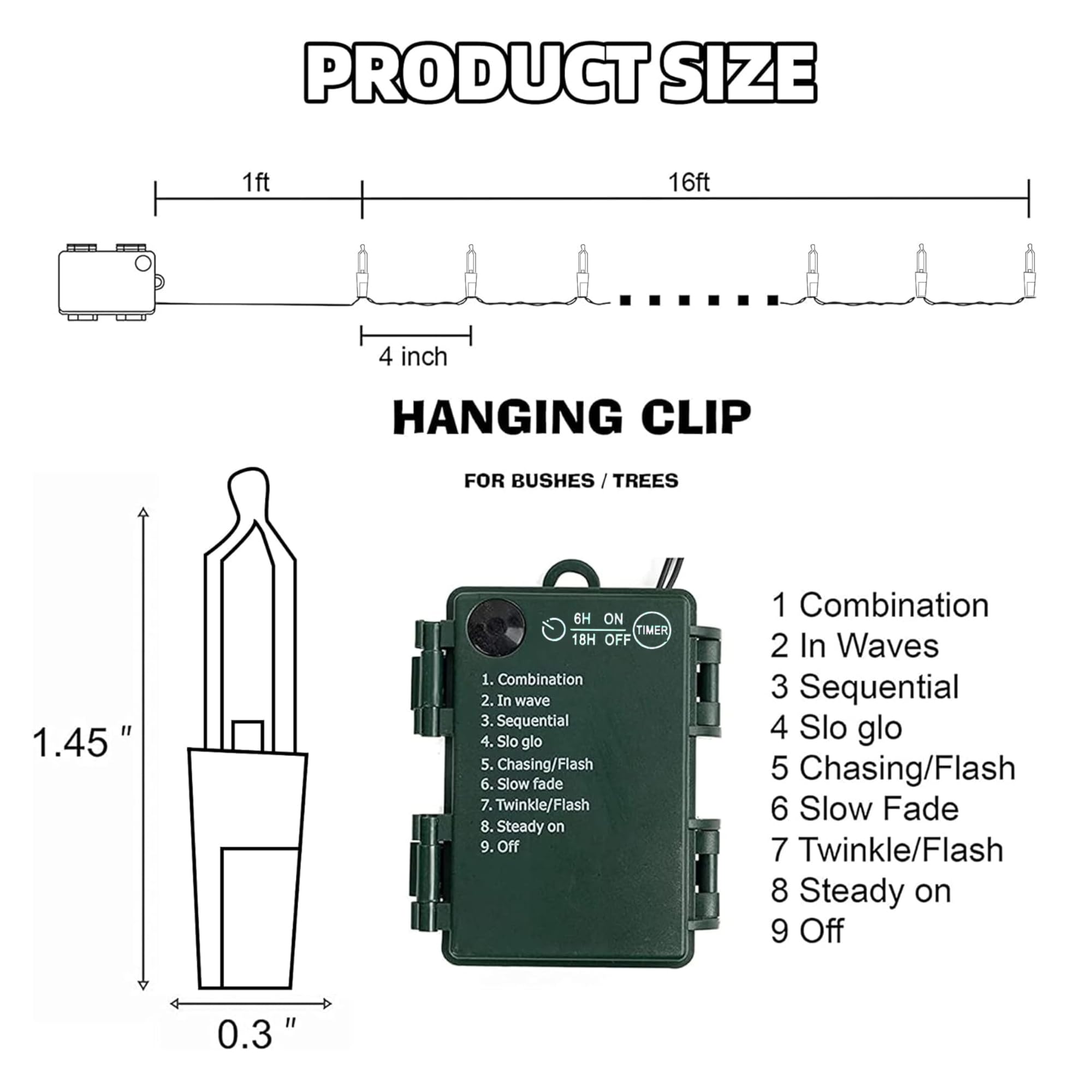 Tw Shine Battery Operated Christmas Lights, 2 Pack Total 100 Led 32 Ft Battery Operated String Lights With 8 Modes, Xmas Lights