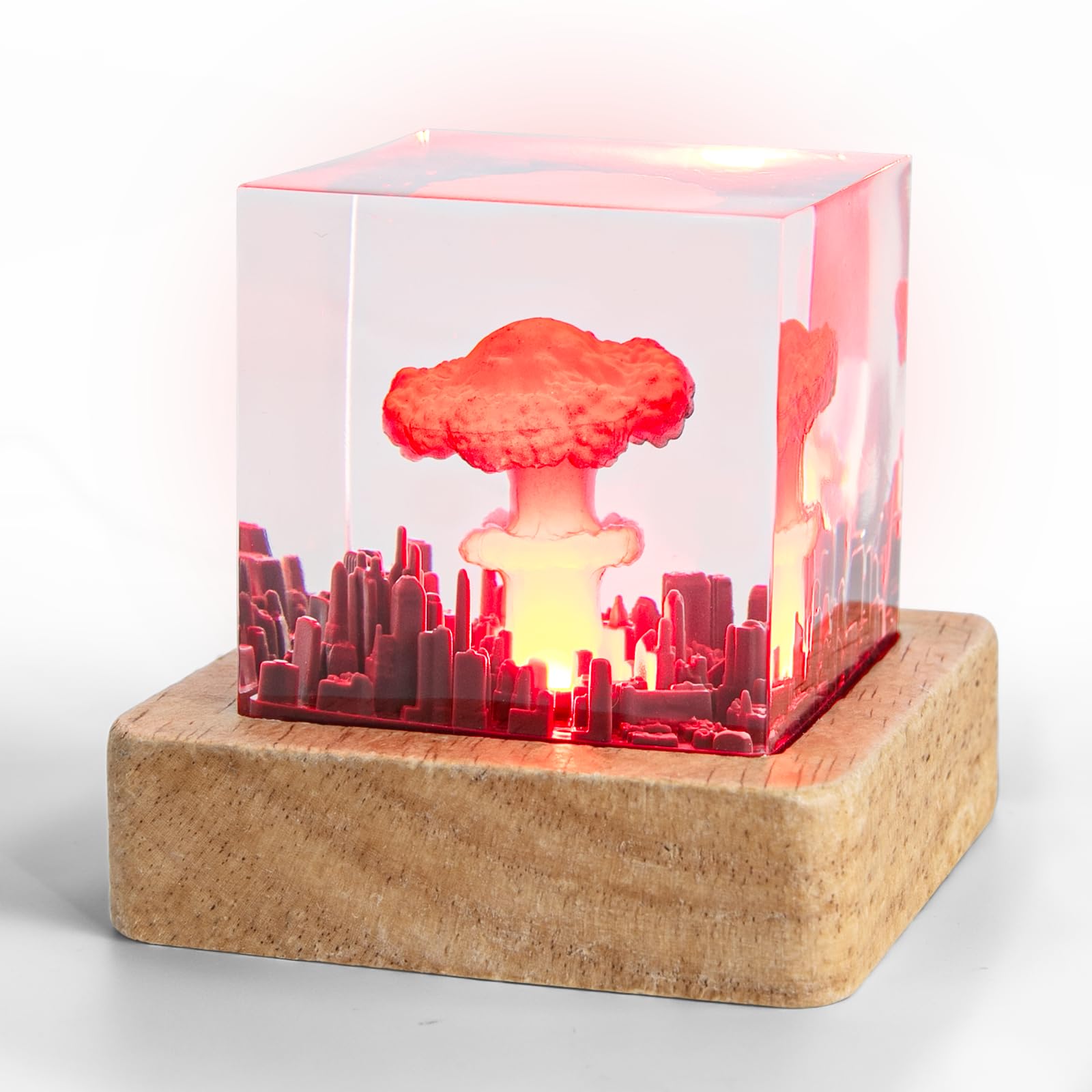 David Rocco Mushroom Cloud Nuclear Blast Lamp Ornament, Atomic Bomb Model Atmospheric Lamp, Epoxy Resin Night Light, Children'S