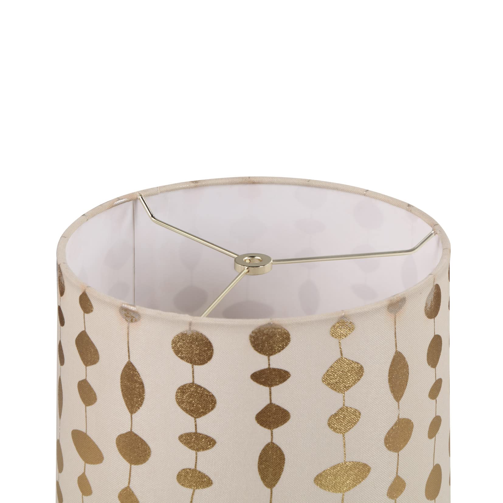 Aspen Creative 31314, Hardback Drum Spider Lamp Shade With Gold Print, 10&quot; Top X 10&quot; Bottom X 10&quot; Height