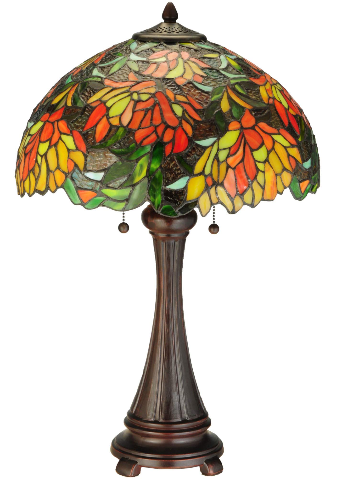 Meyda Tiffany Lamella Table Lamp, 25in H, Mahogany Bronze, Glass, Model 138122