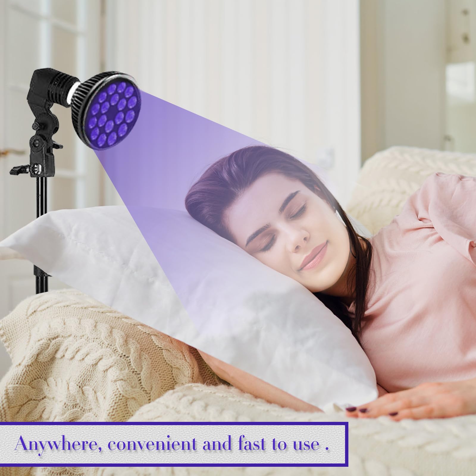 Generic Tanning Lamp Thearpy Light For Home Use With Adjustable Stand Purple Light For Indoor Model: Various, Black