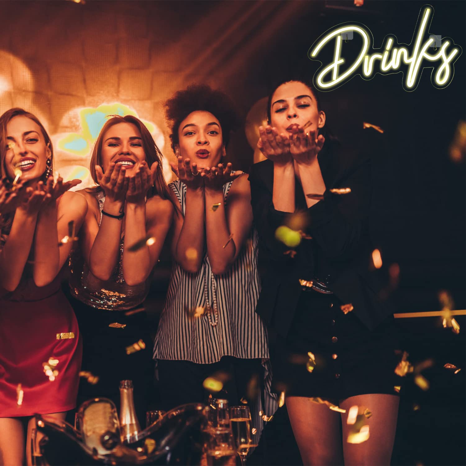 Looklight Neon Bar Sign - Warm White Led Wall Decor For Teen Rooms, Restaurants & Hotels