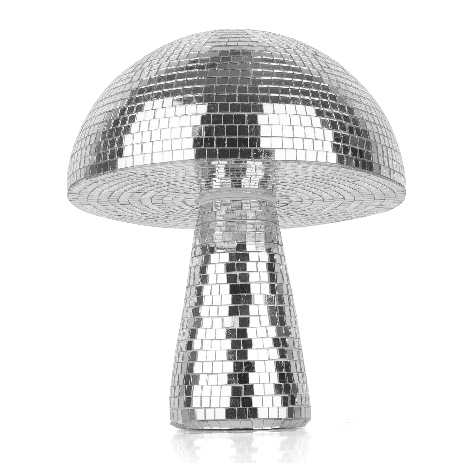 Yeehlmer Creative Mushroom Disco Ball for Party Table Decor Mirror Retro Handmade Disco Ball Mushroom Shape Home Art Decorations Bar Ornaments (Silver  L(8.3))