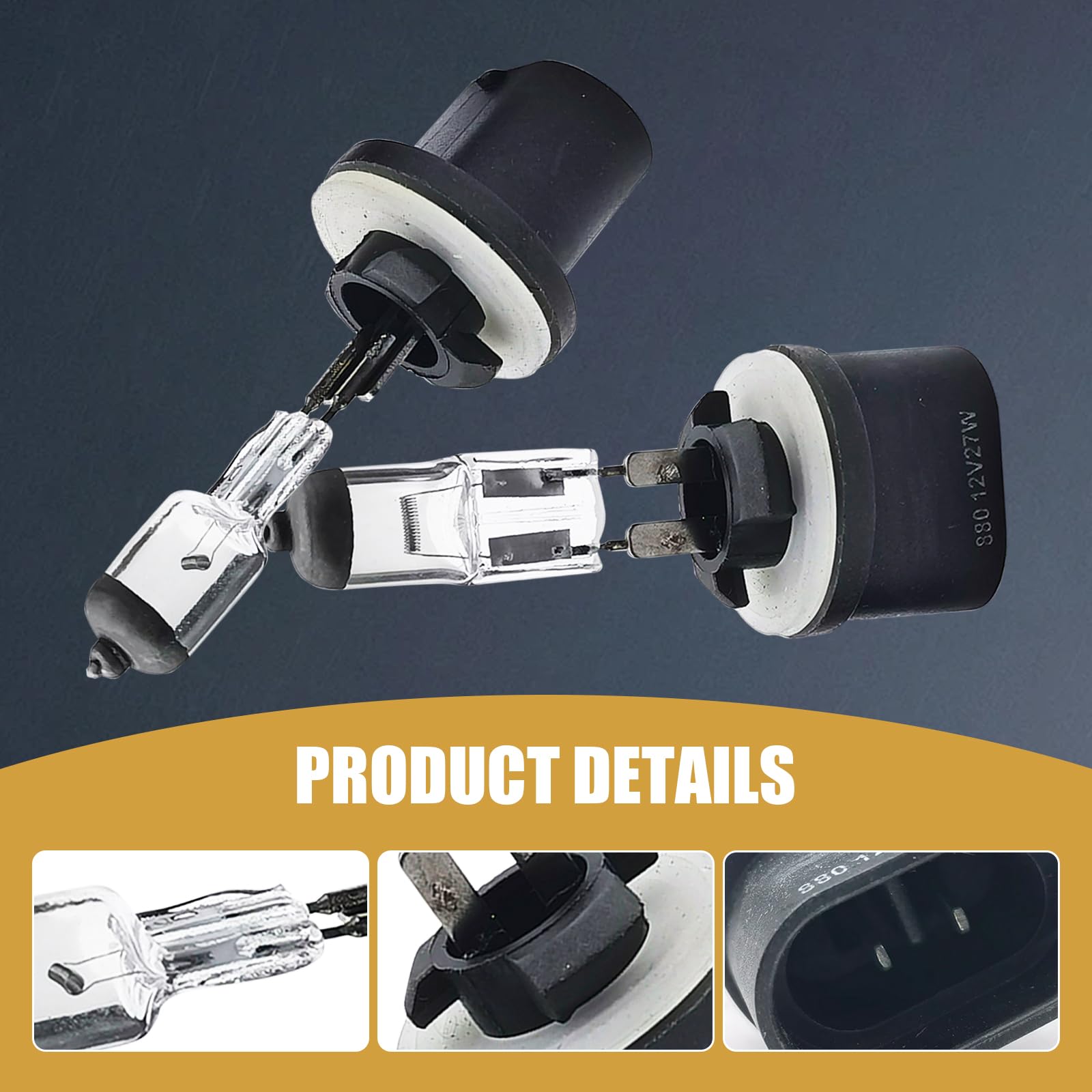 gunhunt Halogen Bulb 12V Quartz Lamp Ultra-bright Low/High Beam Fog Light Replacement 2 PCS White #880 Model GURSD1701WH-880-2PCS