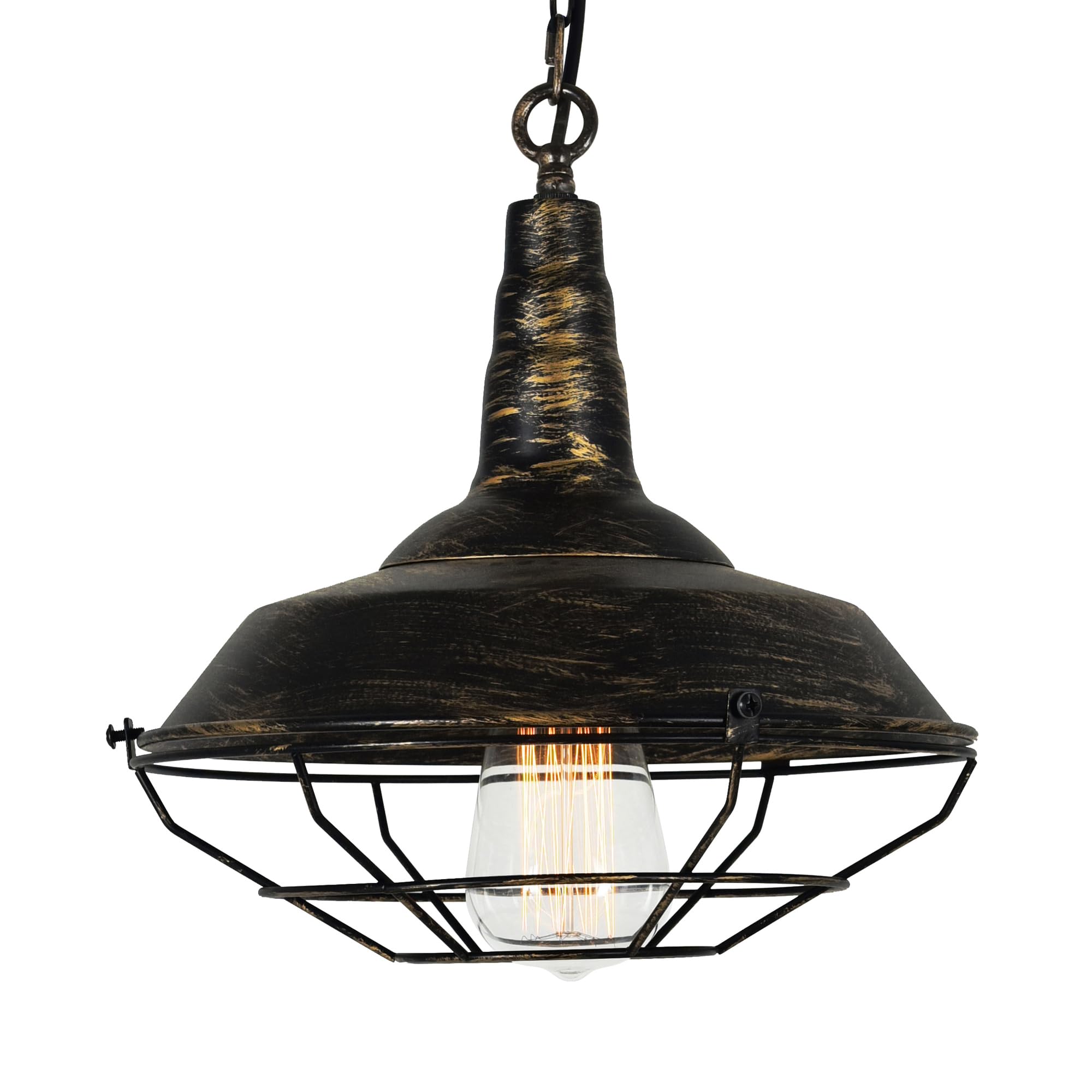 Cwi Lighting Morgan Antique Copper Mini Pendant - 1 Light Farmhouse Metal Fixture
