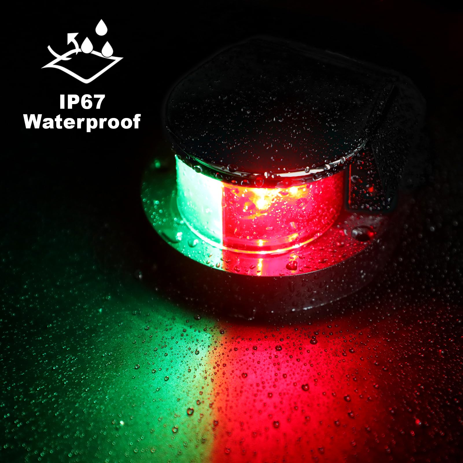 Obcursco Boat Navigation Lights, Red And Green Marine Led Bow Lights, Ip67 Waterproof, Rust-Resistant, Ideal For Pontoon, Skiff,