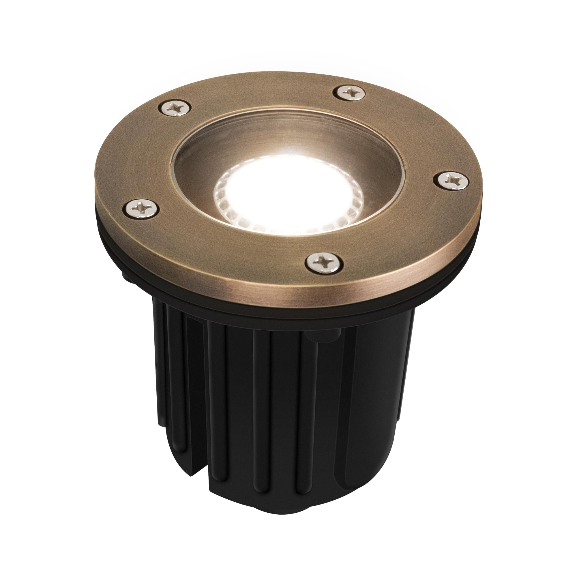GKOLED 12V LED Brass Well Lights, In Ground Light Outdoor with MR16 Bulb and Swival Base, Low Voltage Landscape Lighting, 5W 410