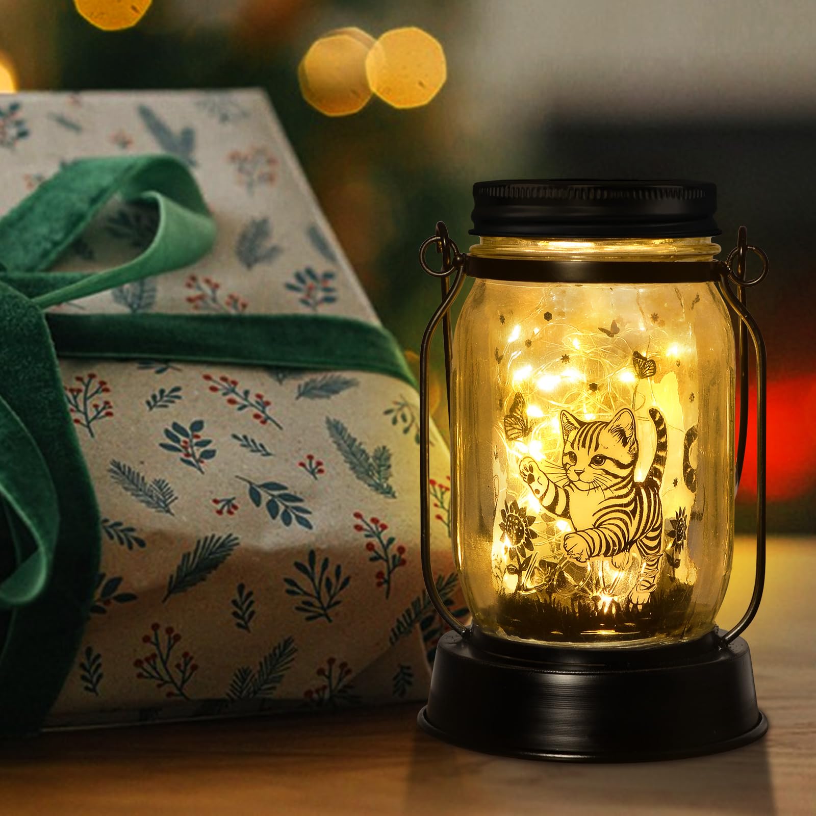 kyoryuger Cat Solar Lanterns Waterproof Outdoor Decor Black-Cat & Butterfly Model ZN-J002