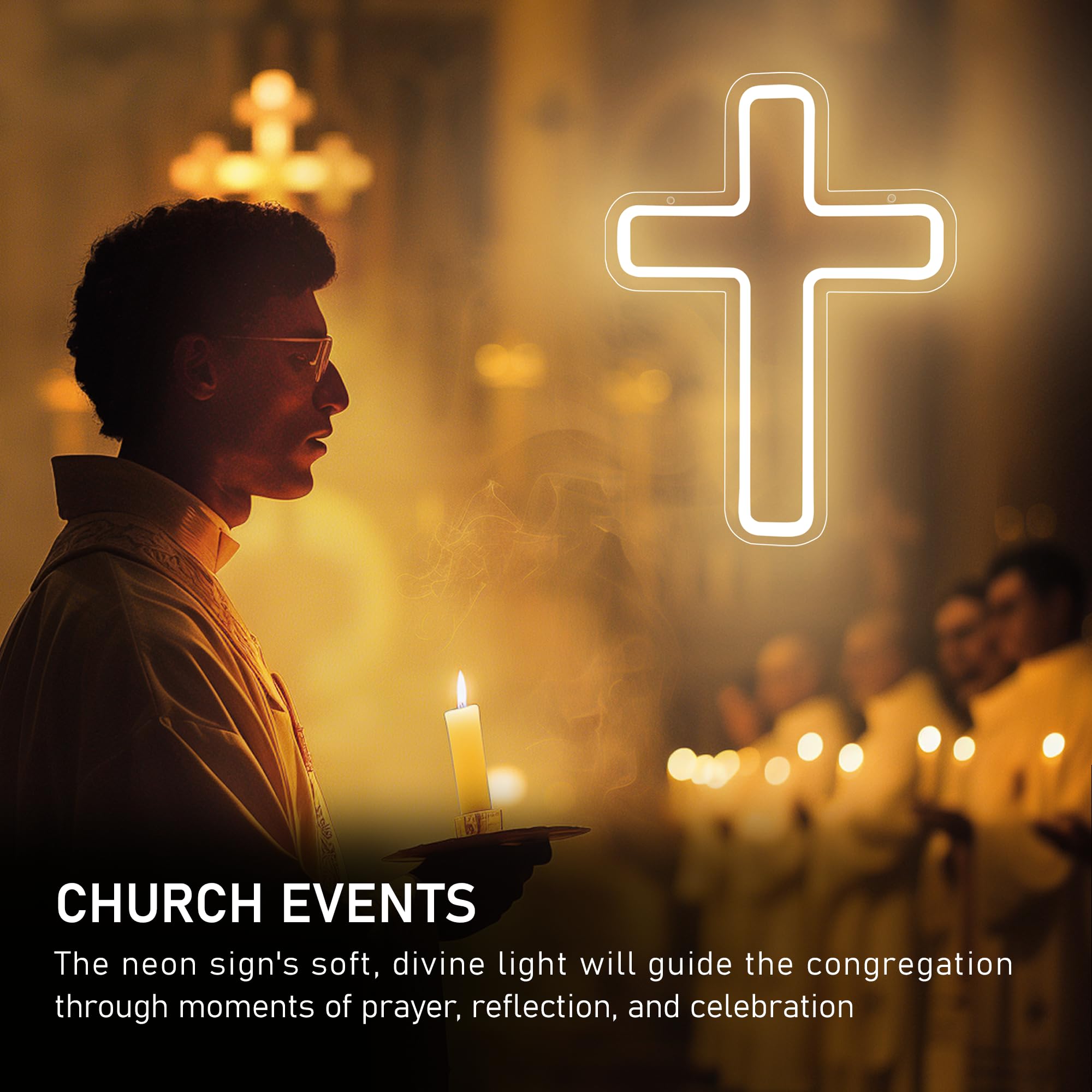 InnovTools Gingerbread Man Neon Sign, Dimmable LED Wall Decor for Kids Room, Living Room, Party, Acrylic, Christmas Lights