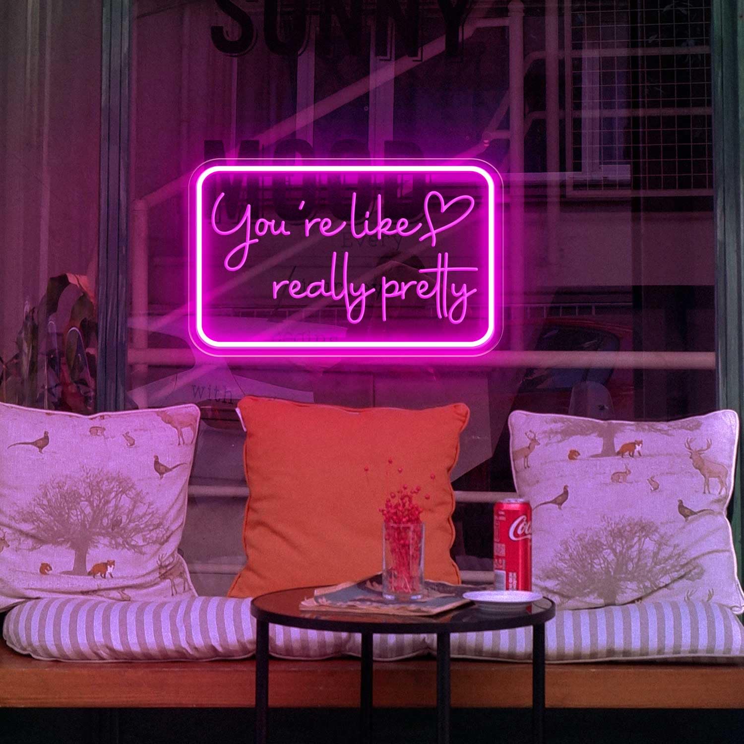 PSPCBS Neon Sign - LED Wall Decor, USB Powered, Adjustable Brightness, 10x16 inches, Acrylic, Pink-Pretty