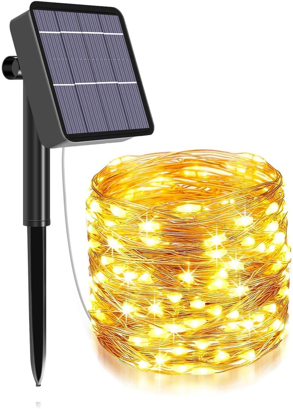 Lexton Solar String Lights |10 Meters 100 LED with 800mAh Inbuilt Rechargeable Battery| IP65 Waterproof 8 Modes Copper Wire for