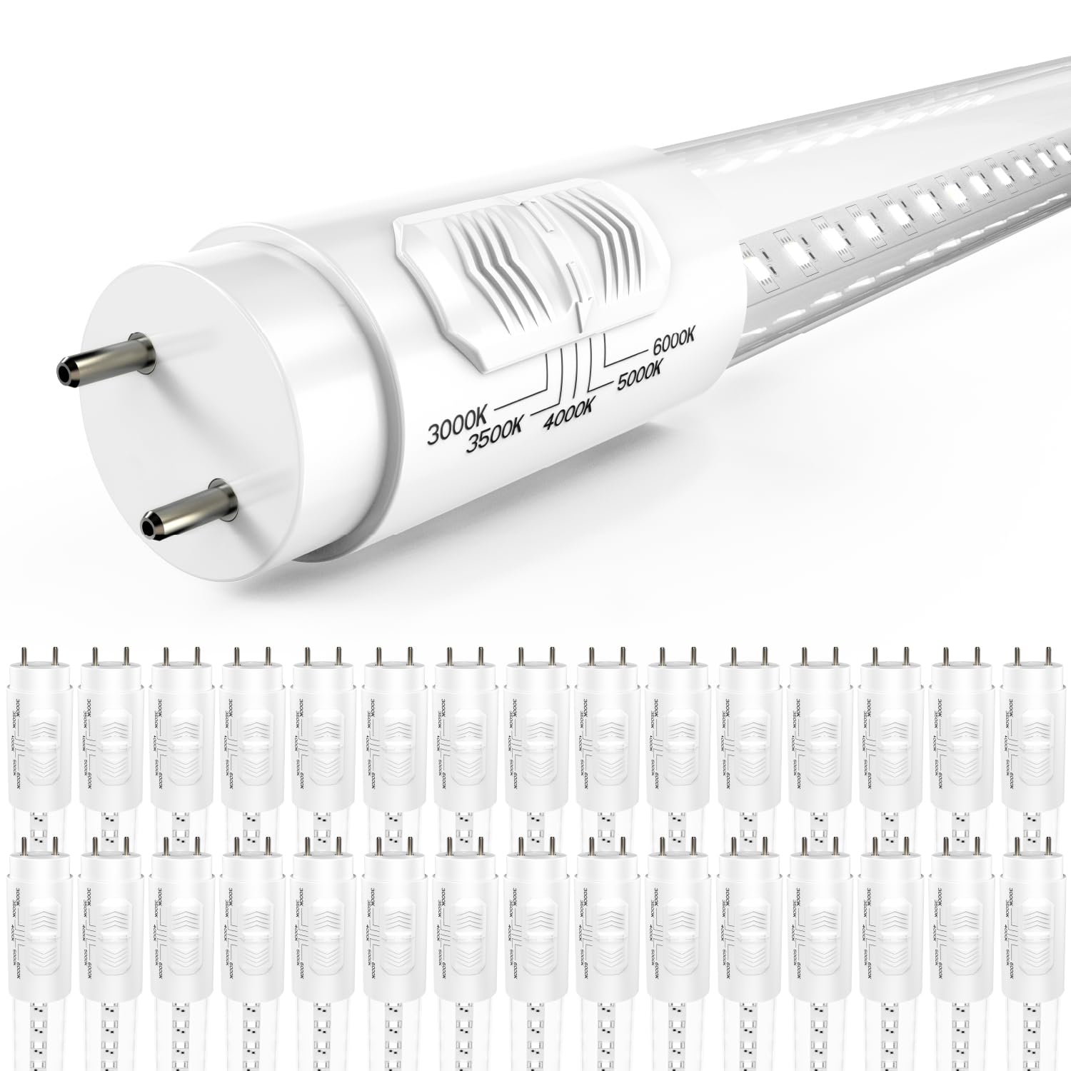 Sunco 30 Pack T8 Led Bulbs 4 Foot, Led Fluorescent Tube Replacement, 4Ft Led Tube Light, Ballast Bypass, 18W, 2200 Lm, Selectabl