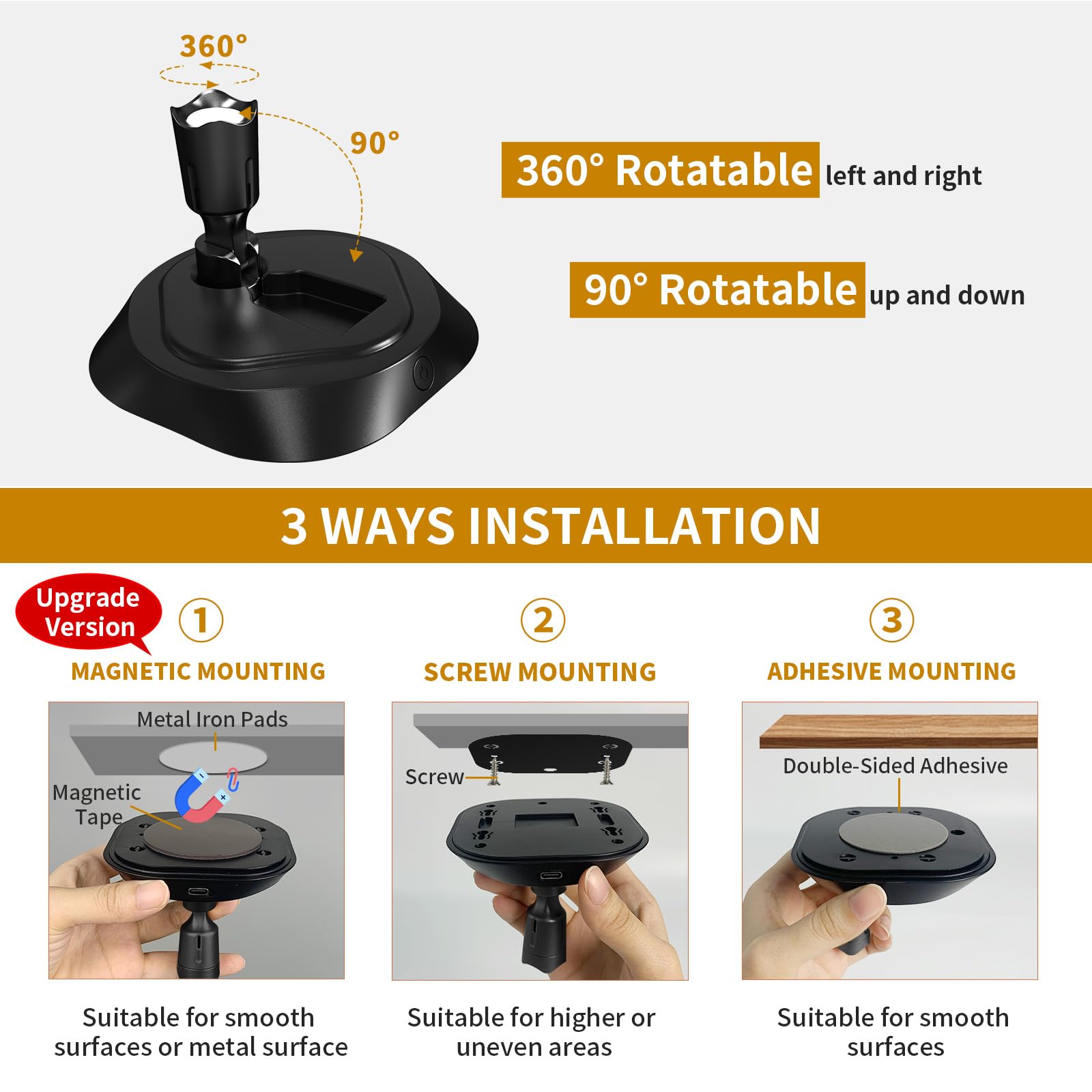 Leastyle Led Wireless Spotlights With Remote Rechargeable Up Lights Indoor With 3000K/4000K/6000K Battery Operated Spot Lights W