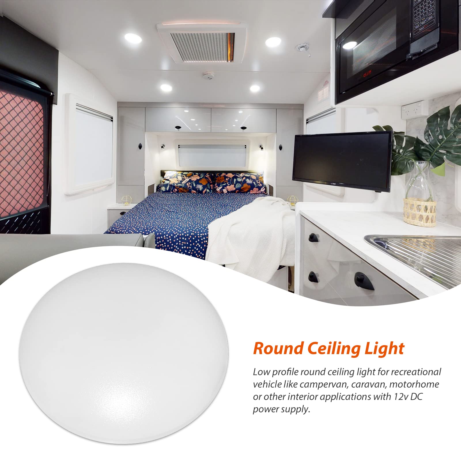 Dream Lighting 12V LED Ceiling Lights, 4.5 Inch, Cool White, Aluminum, Model 10X616264C, Pack of 10