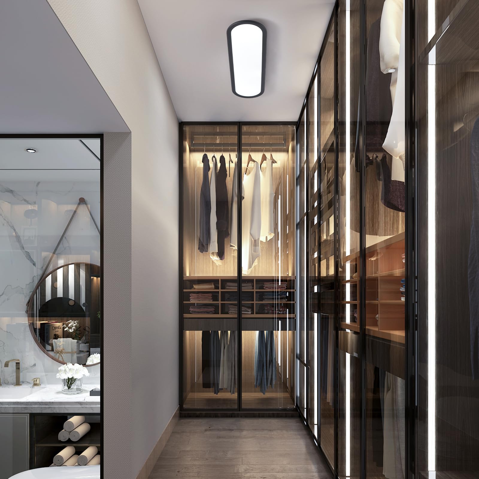 Ganeed Modern Linear Ceiling Lights,36W Led Ceiling Lamp, High Brightness Long Ceiling Light,27.6 Inch Ultra Thin Low Profile Li