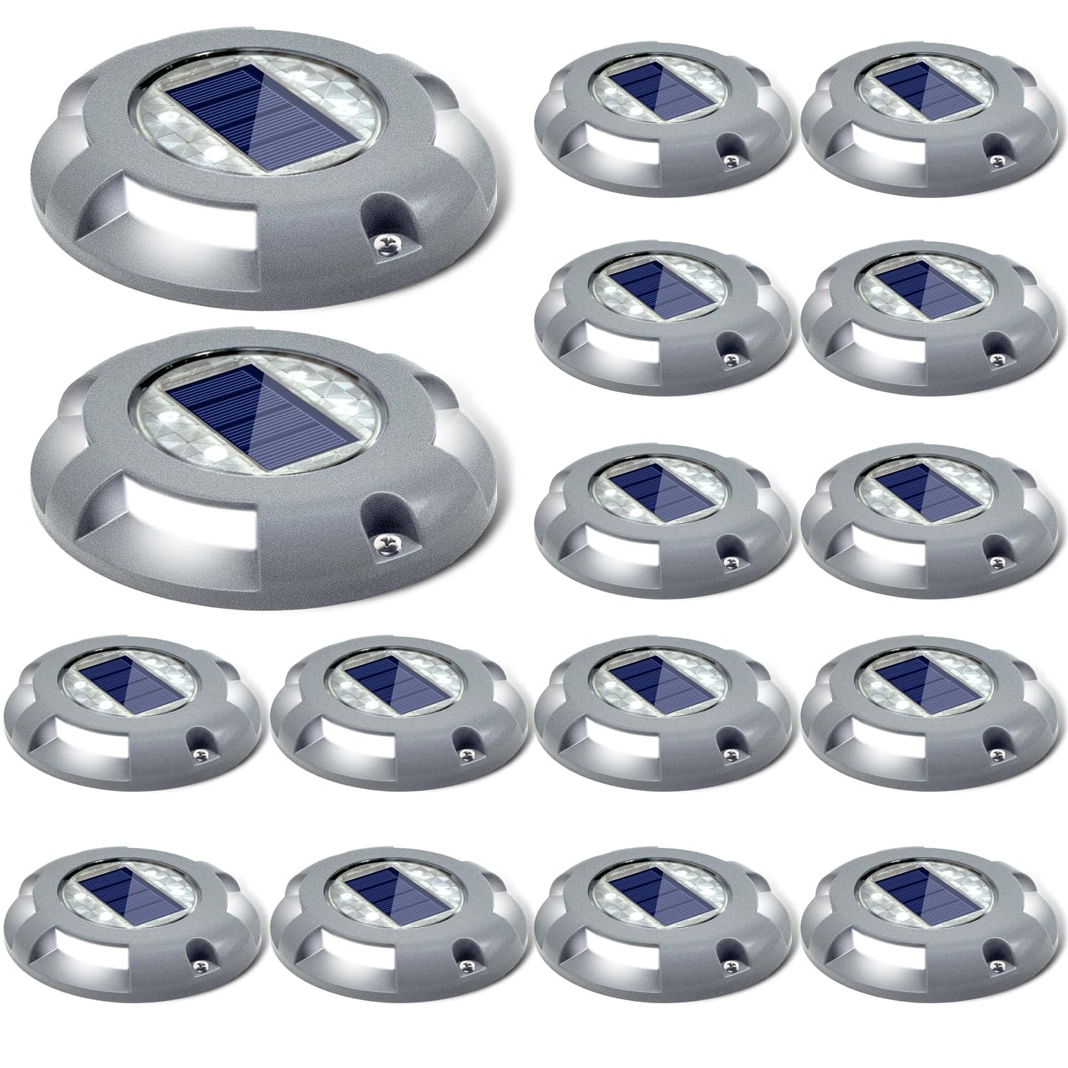 SIEDiNLAR Solar Deck Lights Dock Driveway Light LED Solar Powered Outdoor Waterproof Road Markers for Step Sidewalk Stair Garden