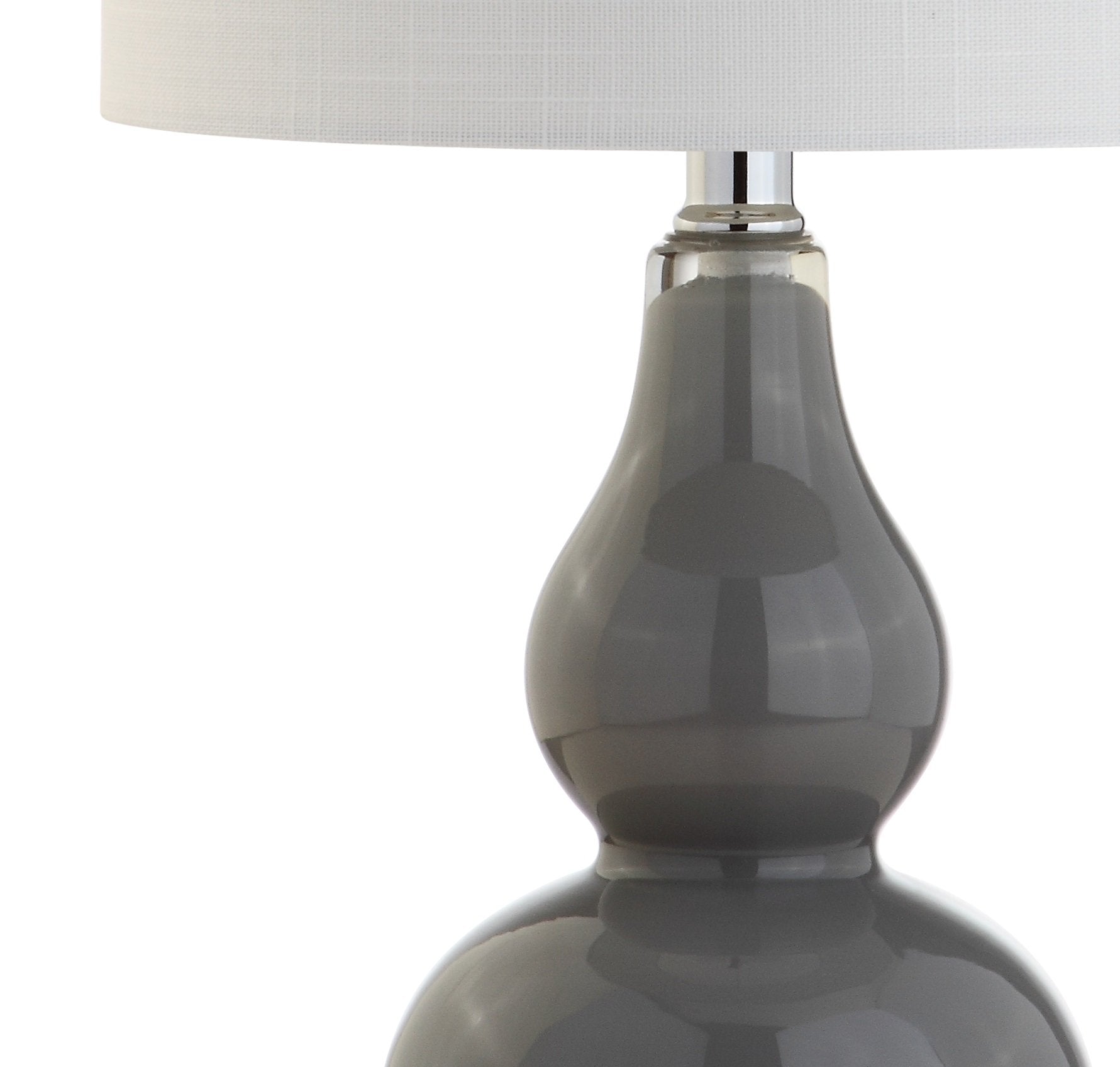 JONATHAN Y Anya Mini Glass LED Table Lamp, 20.5in, Metal, Gray, Model JYL1028A, Transitional, Modern Design for Office and Home