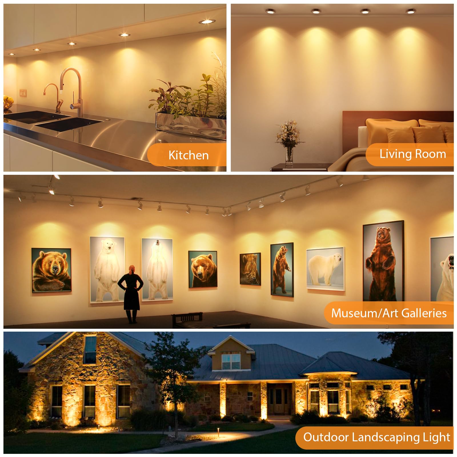 Mlambert 48 Pack Mr16 Led Bulbs 50W Halogen Equivalent,2700K Warm White,5W Gu5.3 Mr16 12V Spotlight Bulb,Non-Dimmable,45 Beam An