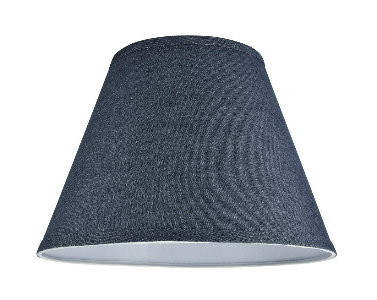 Aspen Creative Transitional Empire Lamp Shade, Washed Blue, 7" Top x 13" Bottom x 9.5" Slant Height, Denim Material, Model 32182A