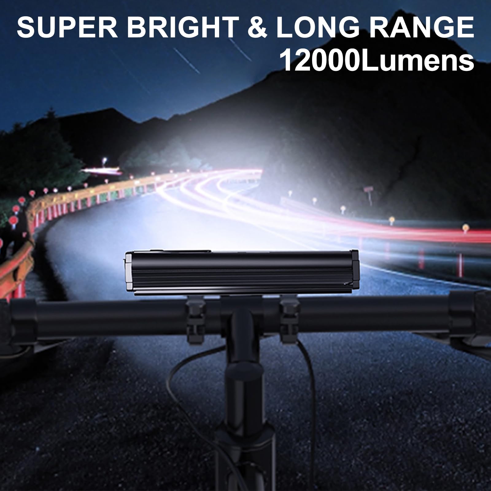 Siuyiu 3500 Lumen USB-C Rechargeable Bike Light, IP65 Waterproof, Black, Model S-JW608