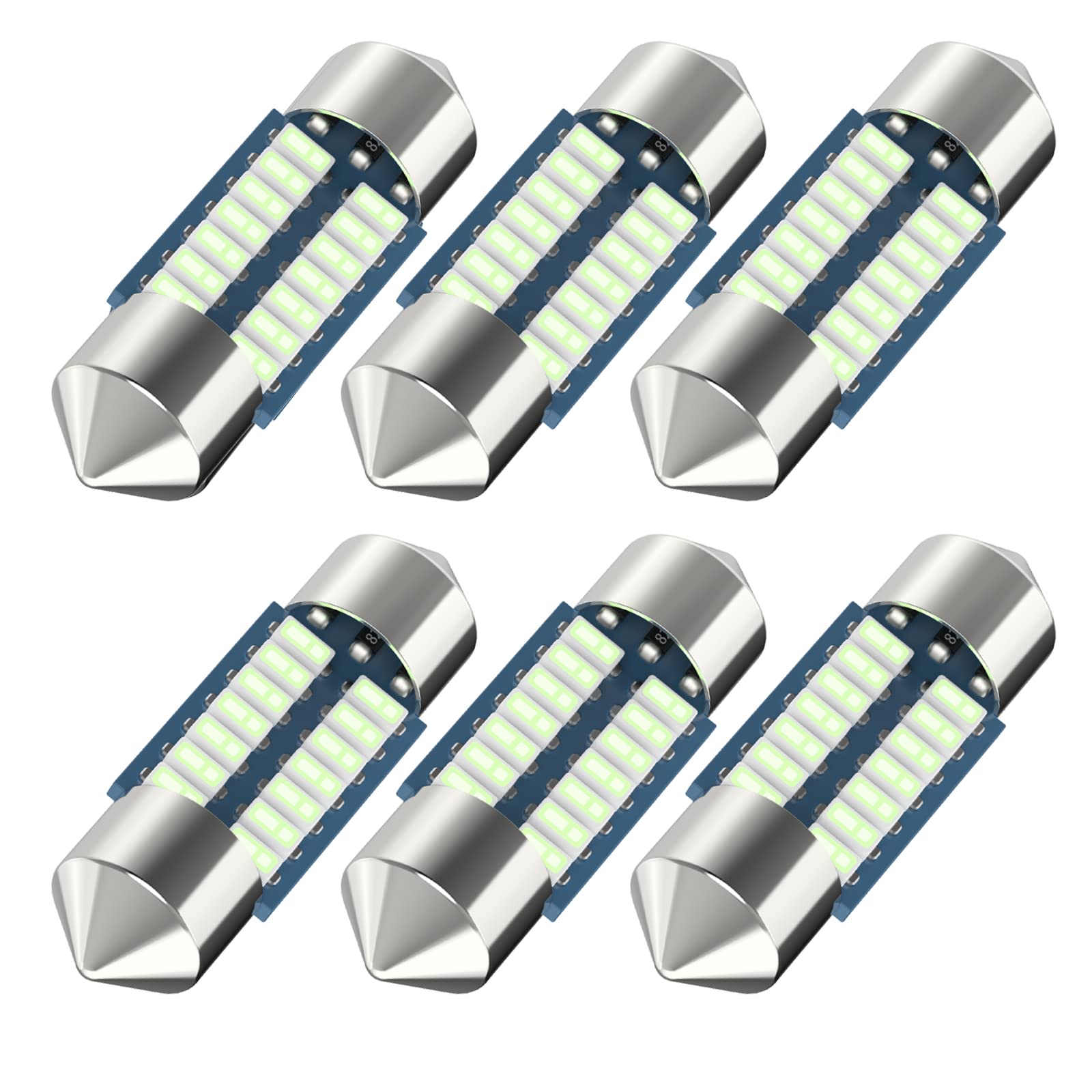 Serundo Auto DE3175 LED Festoon Bulb, 31mm, Ice Blue, Aluminum, Pack of 6pcs, Compatible with DE3021 DE3022 DE3023 6428