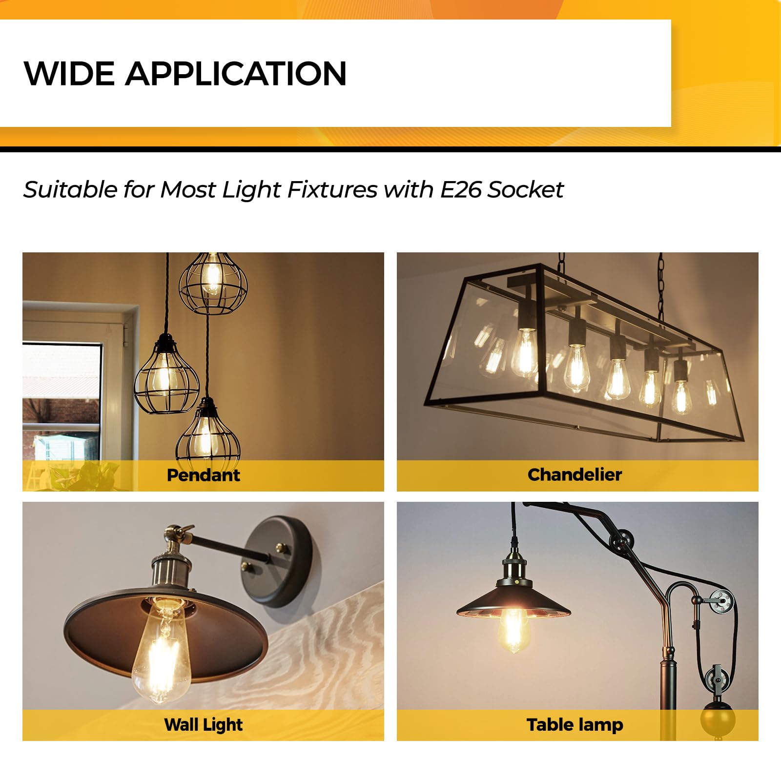 Hizashi 4W LED Edison Bulbs, Dimmable ST19 Vintage Light, Soft White 3000K, 450 Lumens, Pack of 6, Clear Glass